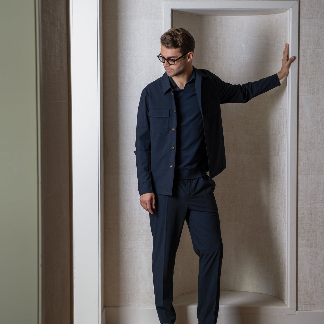 Donkerblauwe Seven Dials overshirt