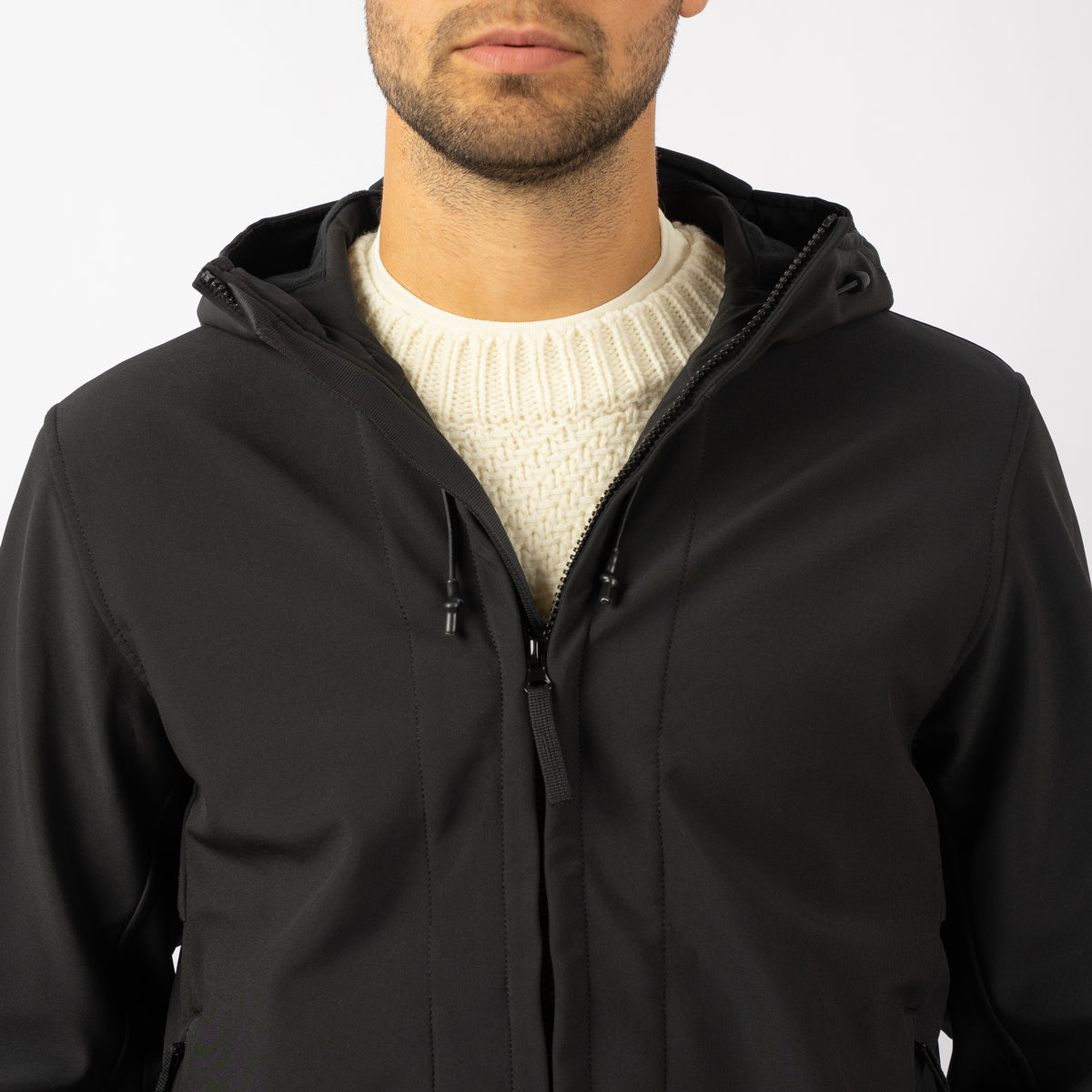 Stone Island Soft Shell Jack Zwart | SHELL-R_E.DYE® TECHNOLOGY
