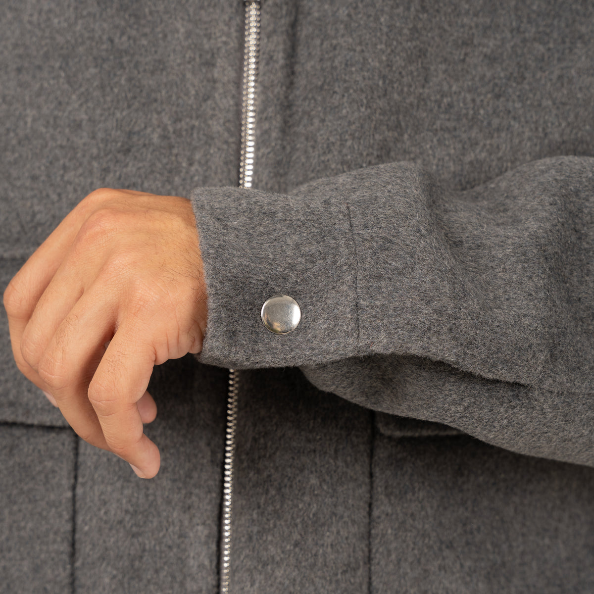 Hopeium Overshirt Grijs | Winter Wooly Short Jacket