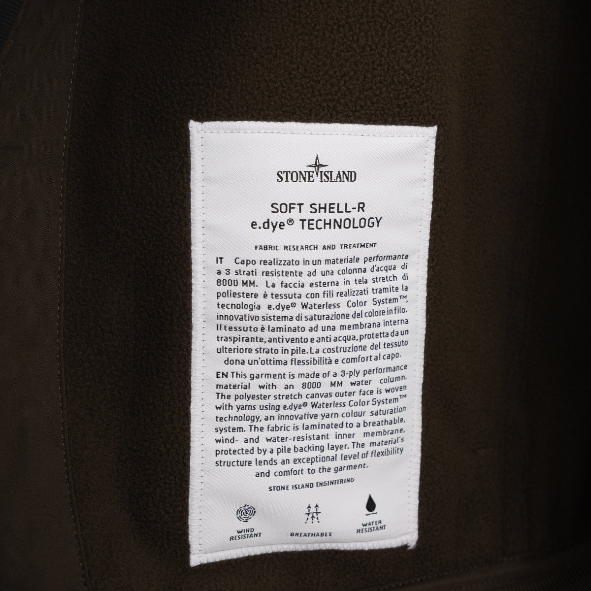 Stone Island Soft Shell Jack Bruin | SHELL-R_E.DYE® TECHNOLOGY