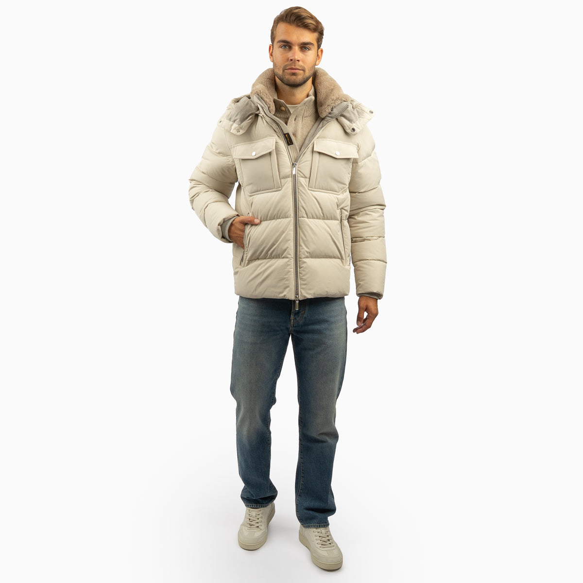 Moorer Donsjack Beige | Alarick-KN
