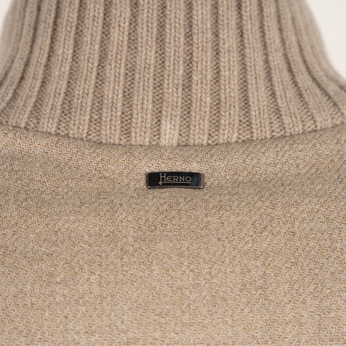 Herno Bomberjack Beige | Wool Tweed