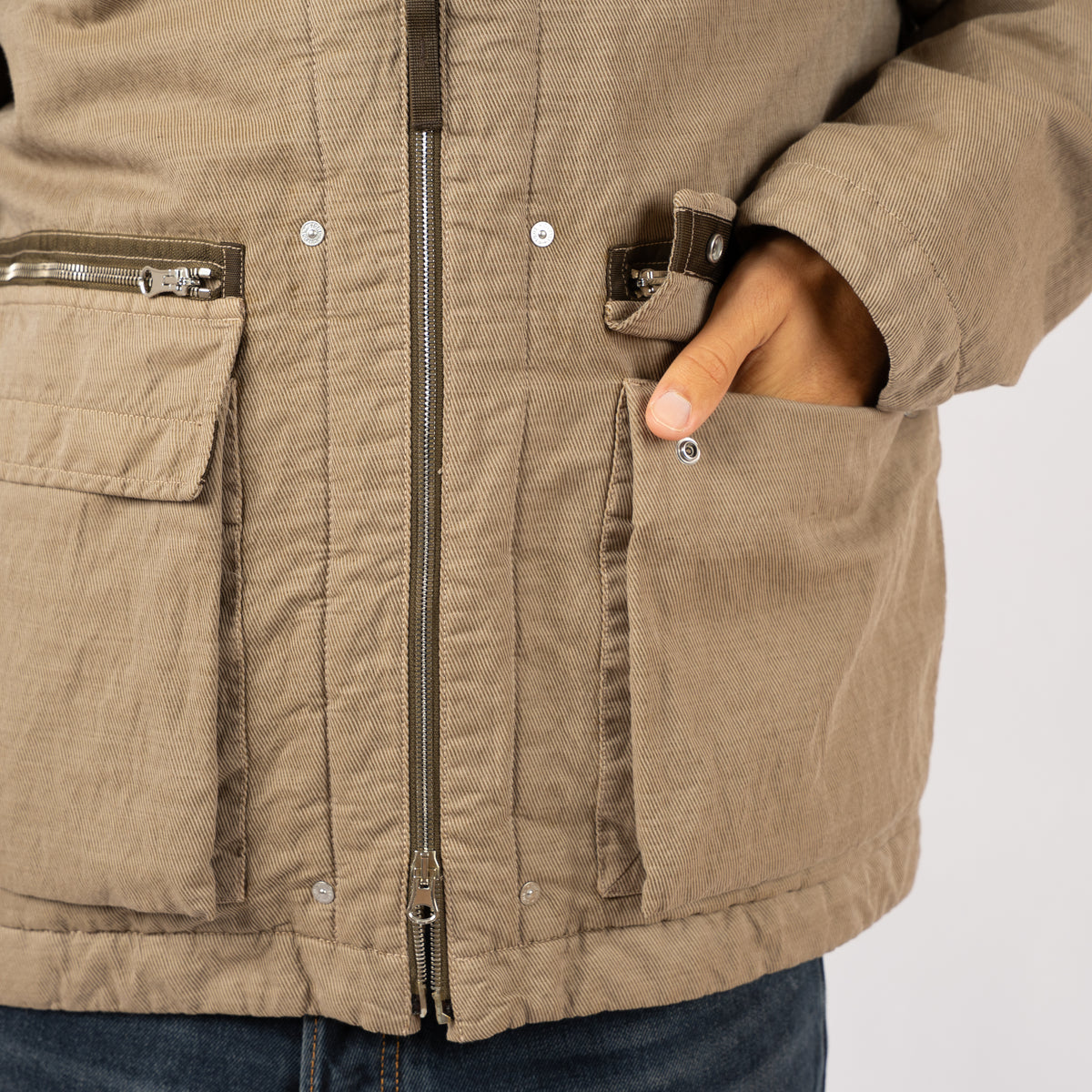 Stone Island Field Jacket Beige | Diagonal Cotton Wool-TC