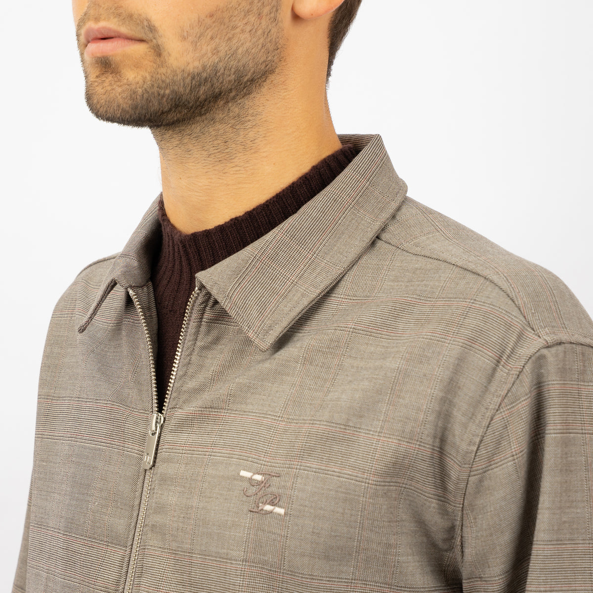Filling Pieces Overshirt Beige Ruit | Coach Jacket Wool