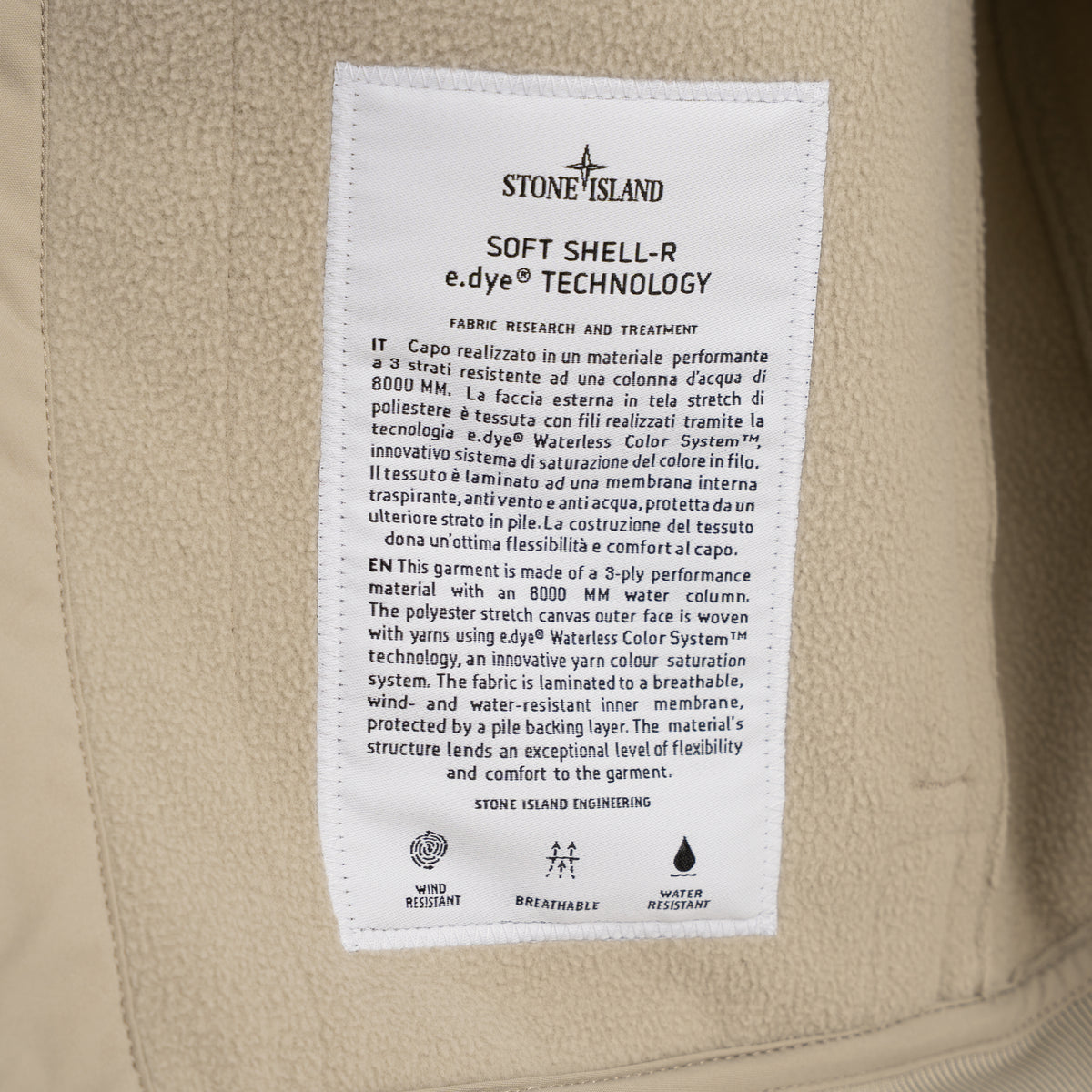 Stone Island Soft Shell Jack Beige | SHELL-R_E.DYE® TECHNOLOGY