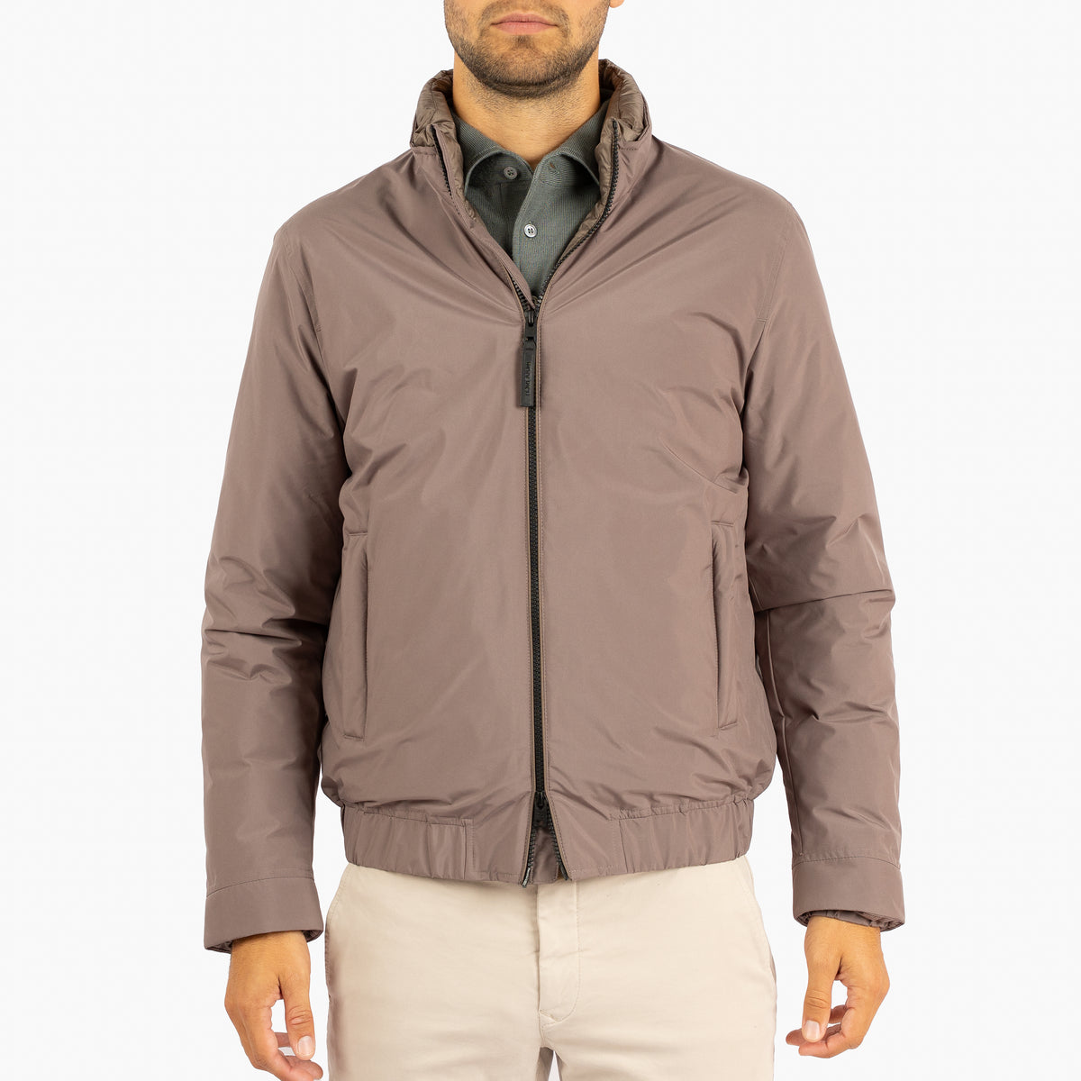 Woolrich Bomberjack Taupe | Lewis Bomber
