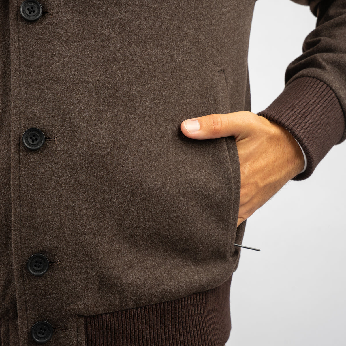 Genti Bomberjack Bruin | Wool Blend