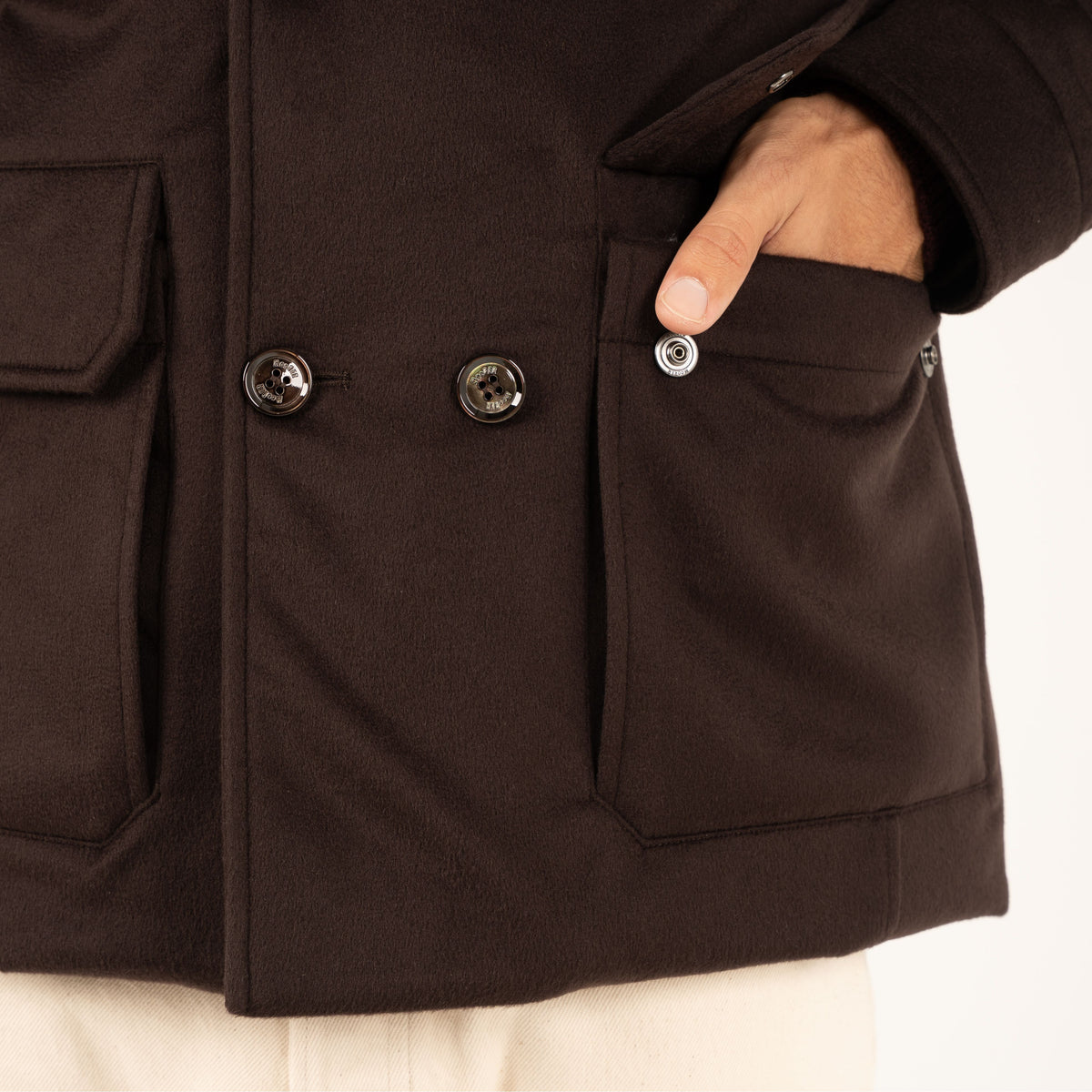 Moorer Baby-Cashmere Jas Bruin | Bas-B5L