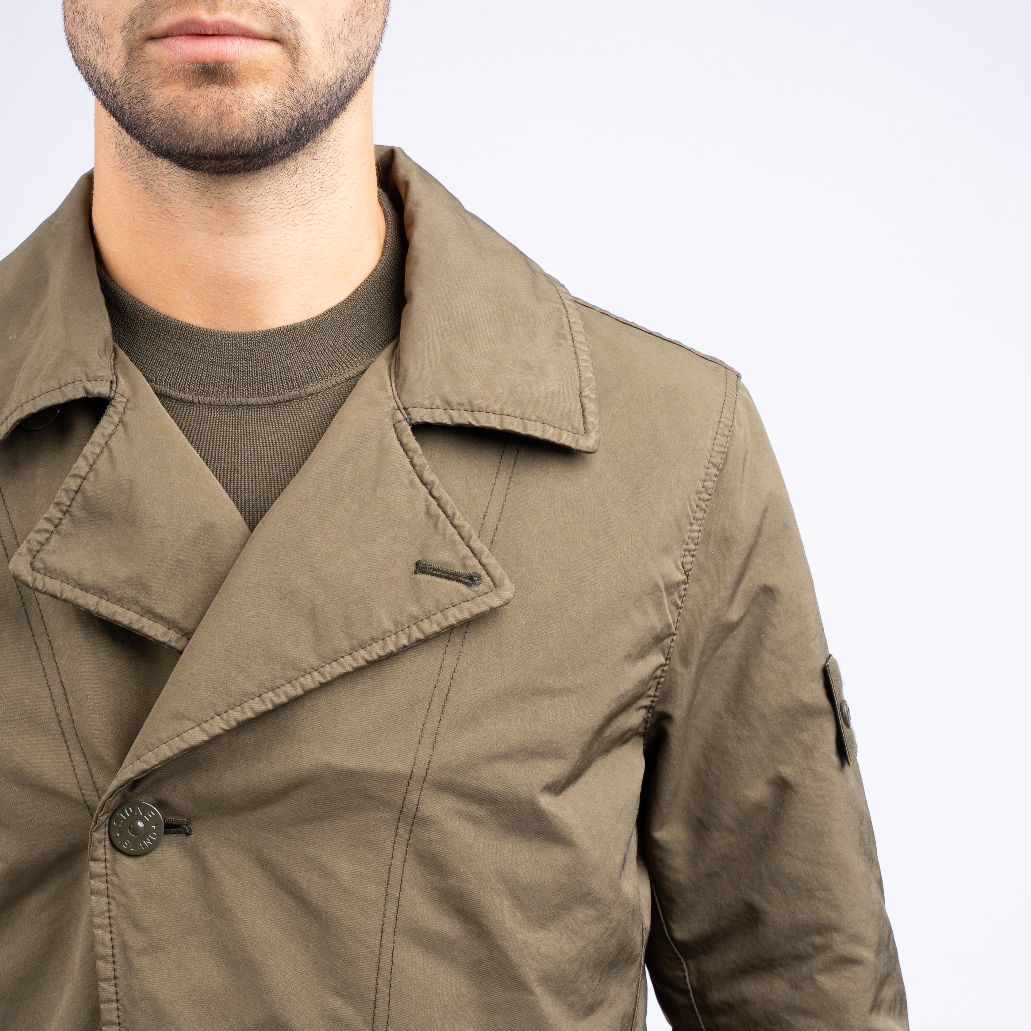 Stone Island Trench Coat Groen | Ghost