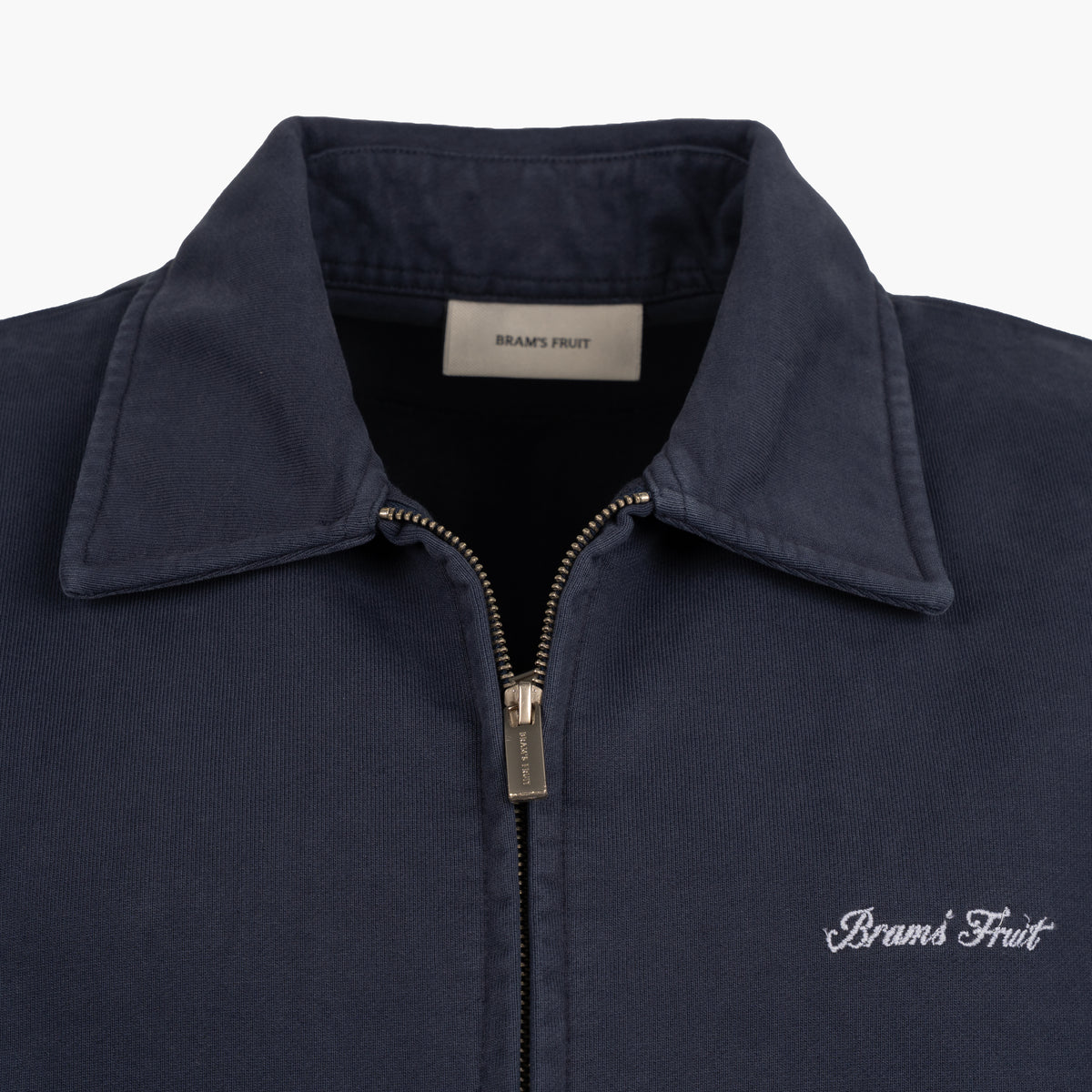 Bram's Fruit Sweatvest met Rits Blauw | Script Logo Full Zip