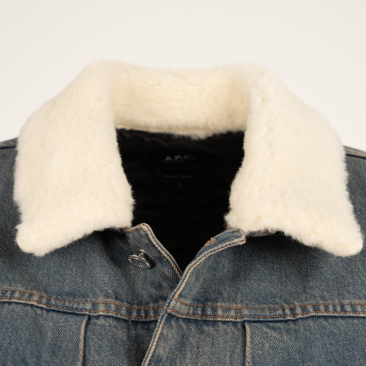 A.P.C. Jeans Jack Blauw met Teddy-Kraag | Justin