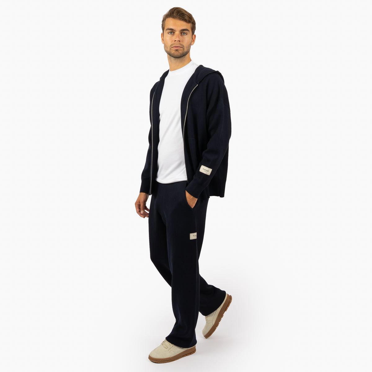 Flaneur Knitted Pantalon Blauw | Atelier Knit Pants