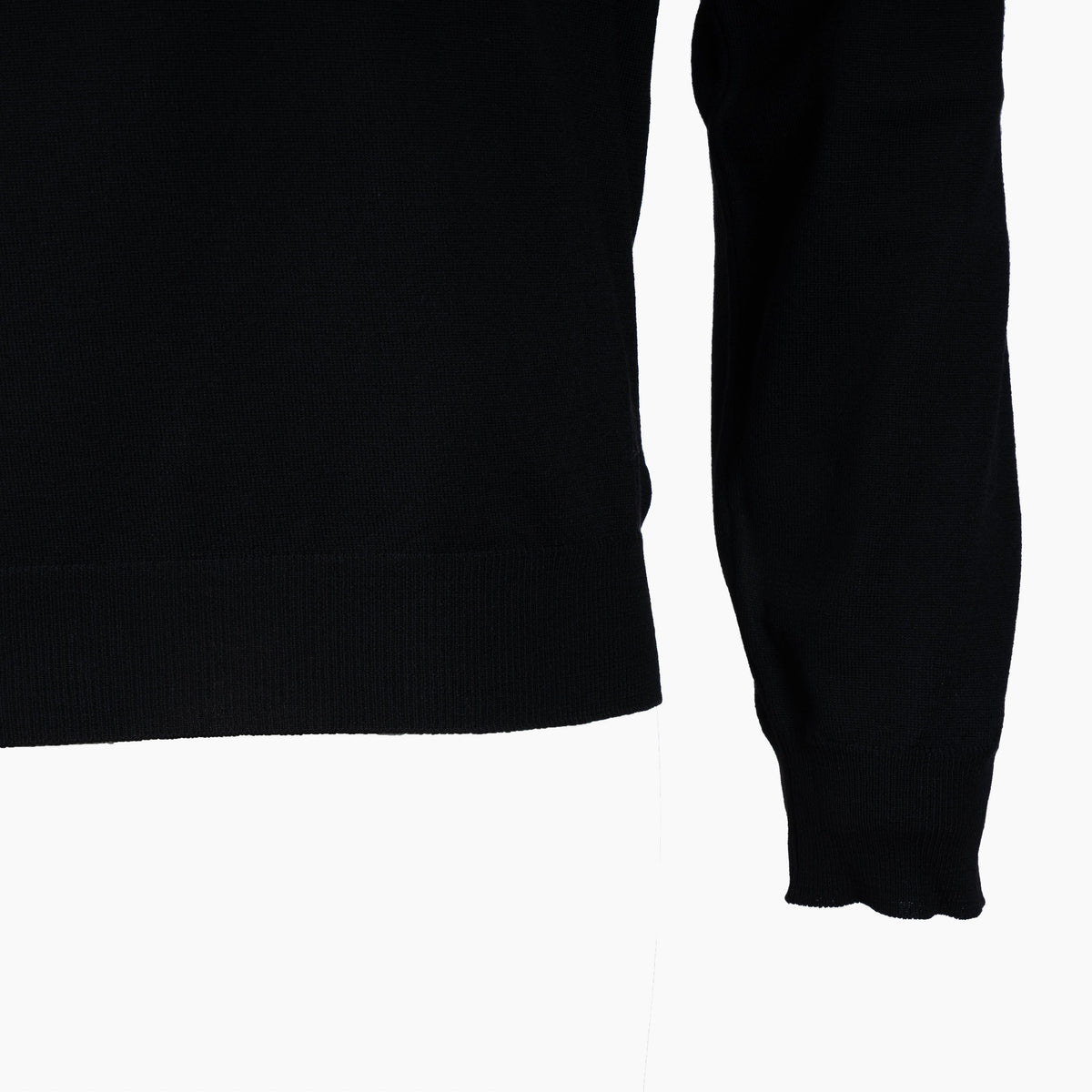 Slowear Gebreide Trui met Rits Zwart | Flexwool