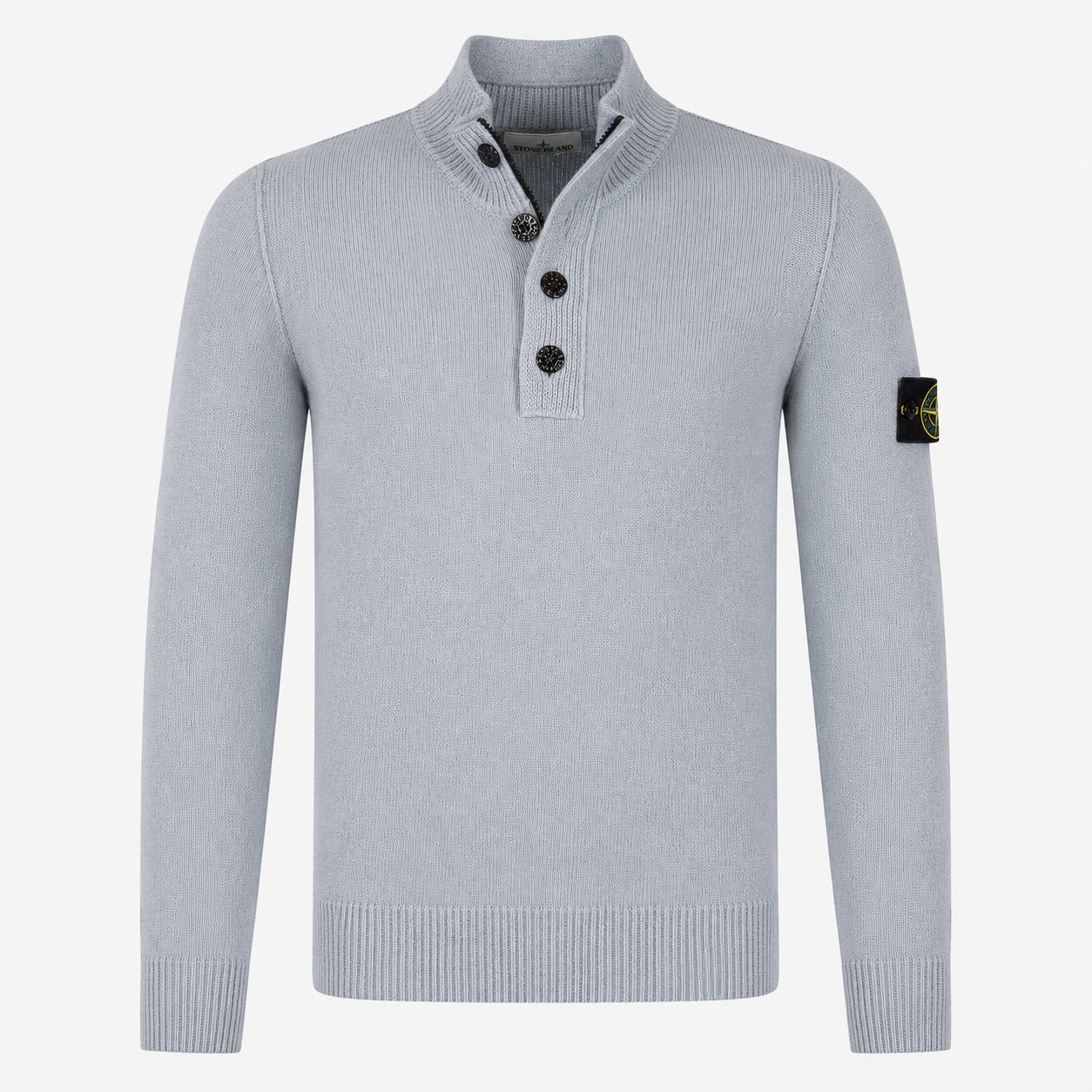 Stone Island Gebreide Trui met Knopenlijst Grijs | Lambswool