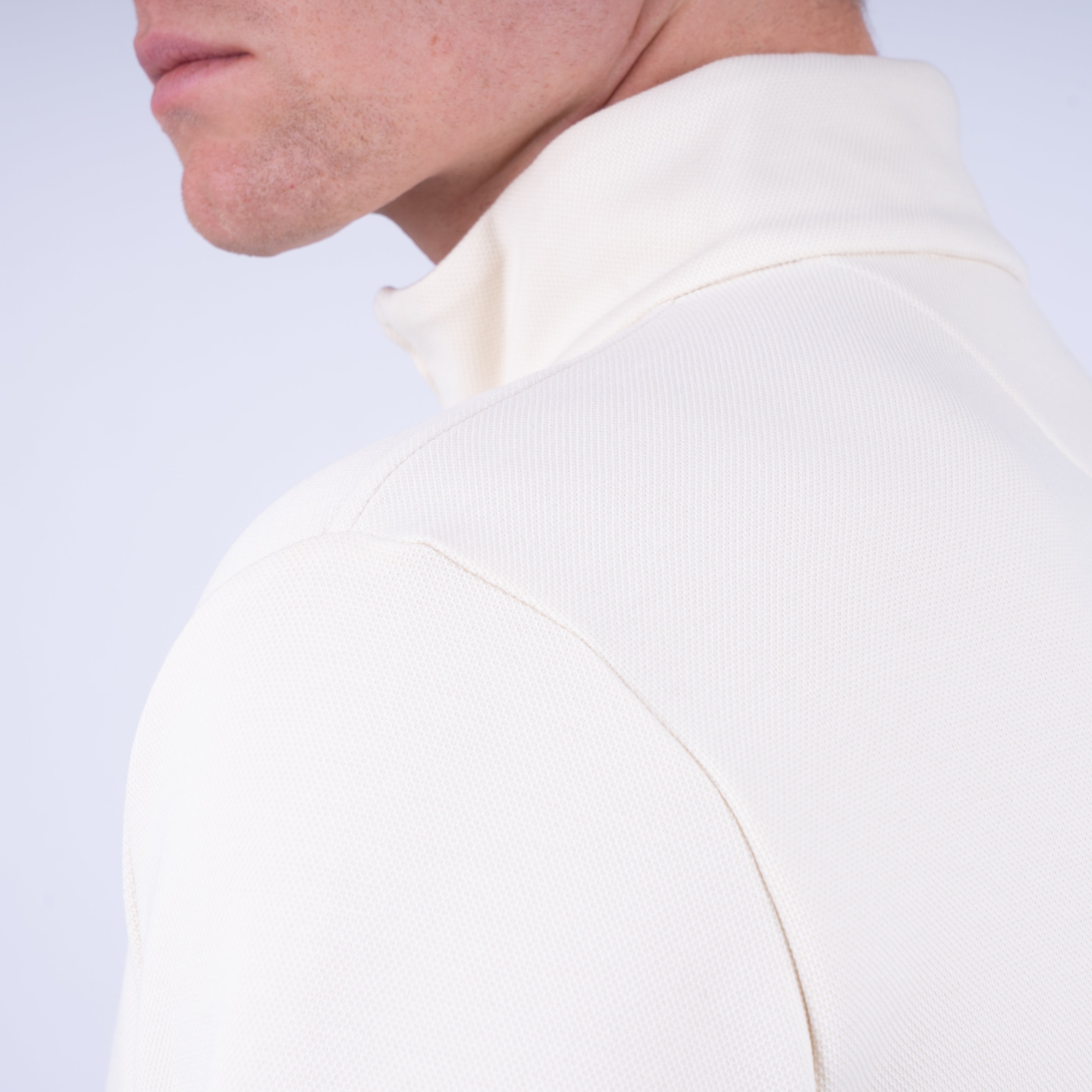 Ralph Lauren Gebreide Trui met Rits Crème | Double-Knit