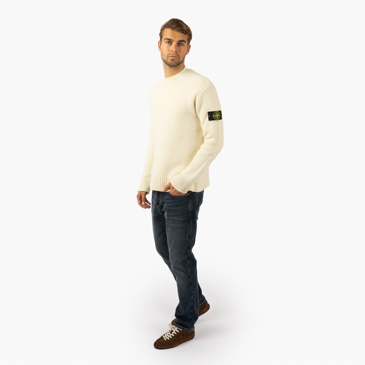 Stone Island Gebreide Trui Off-White | Lambswool