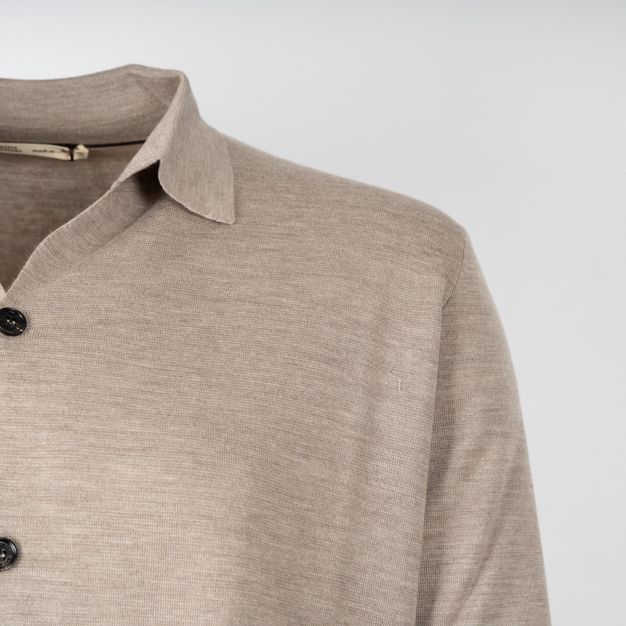 Maurizio Baldassari Gebreid Overshirt Beige | Milano High Tech Knit