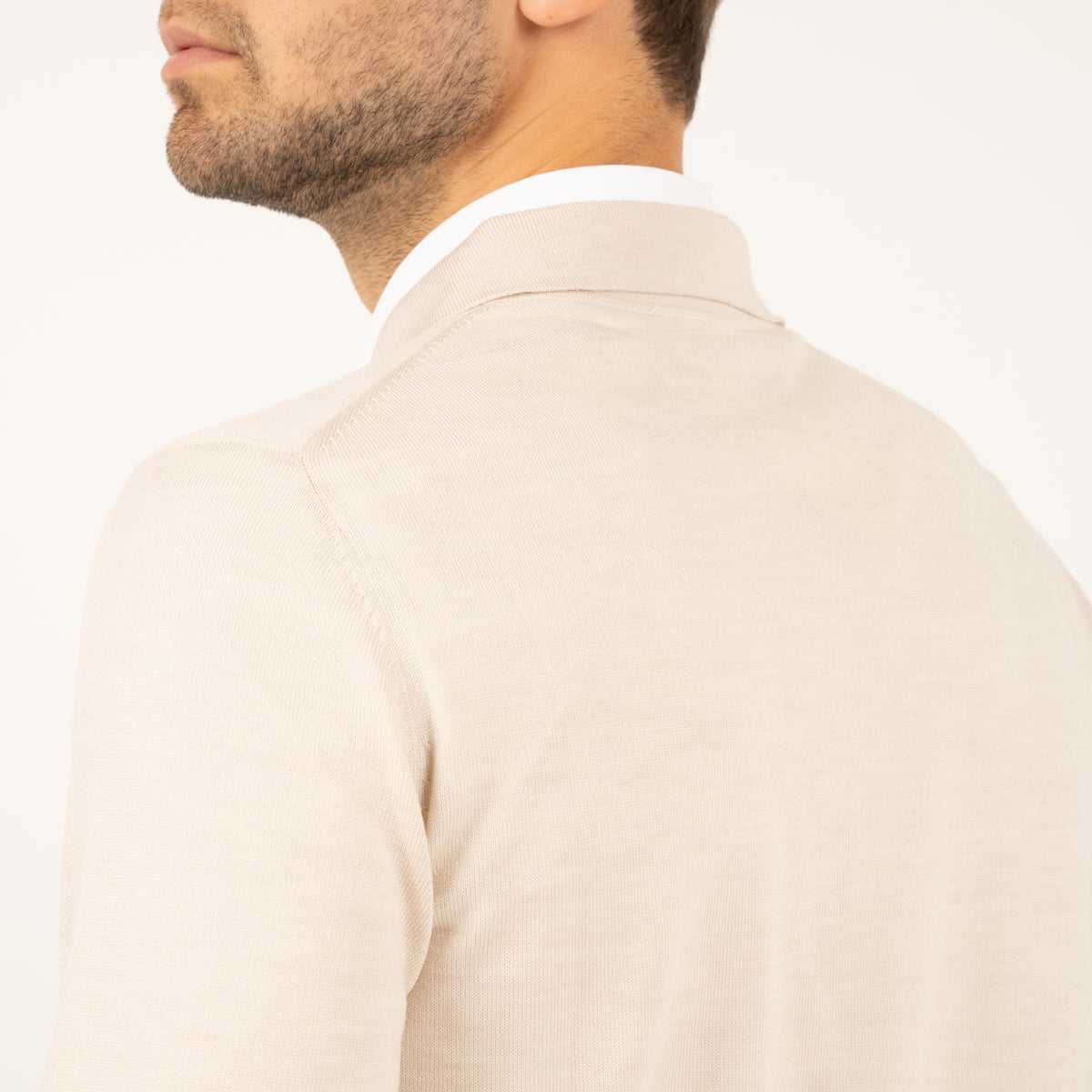 SEVEN DIALS Gebreide Trui met Rits en Polokraag Beige | Athene