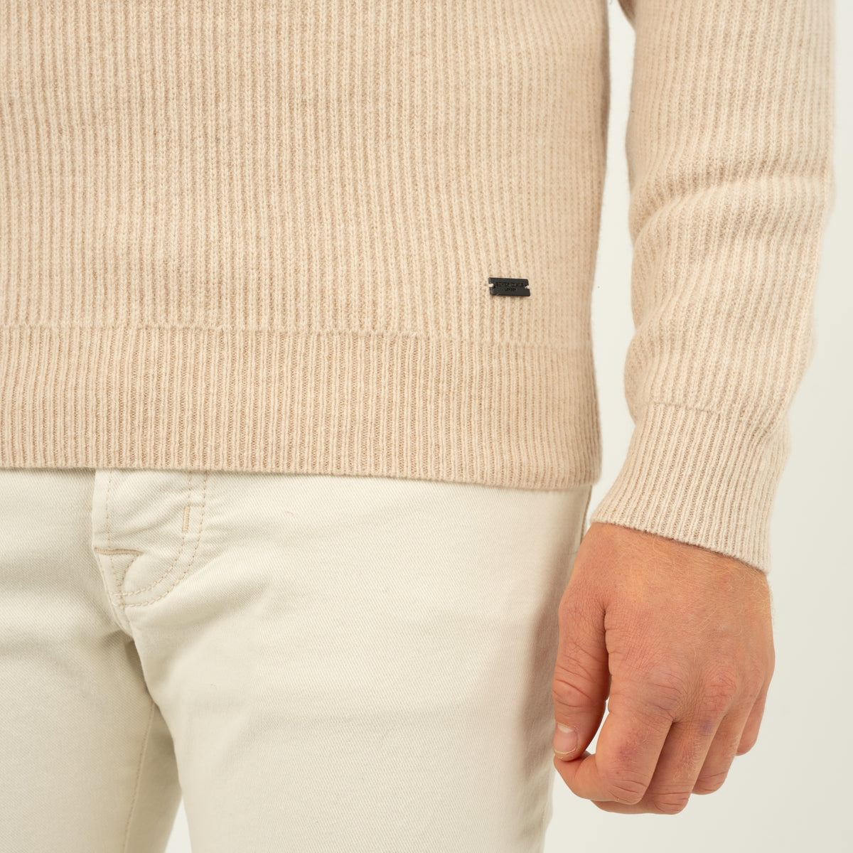 SEVEN DIALS Gebreide Trui met Rits Beige | Saigon
