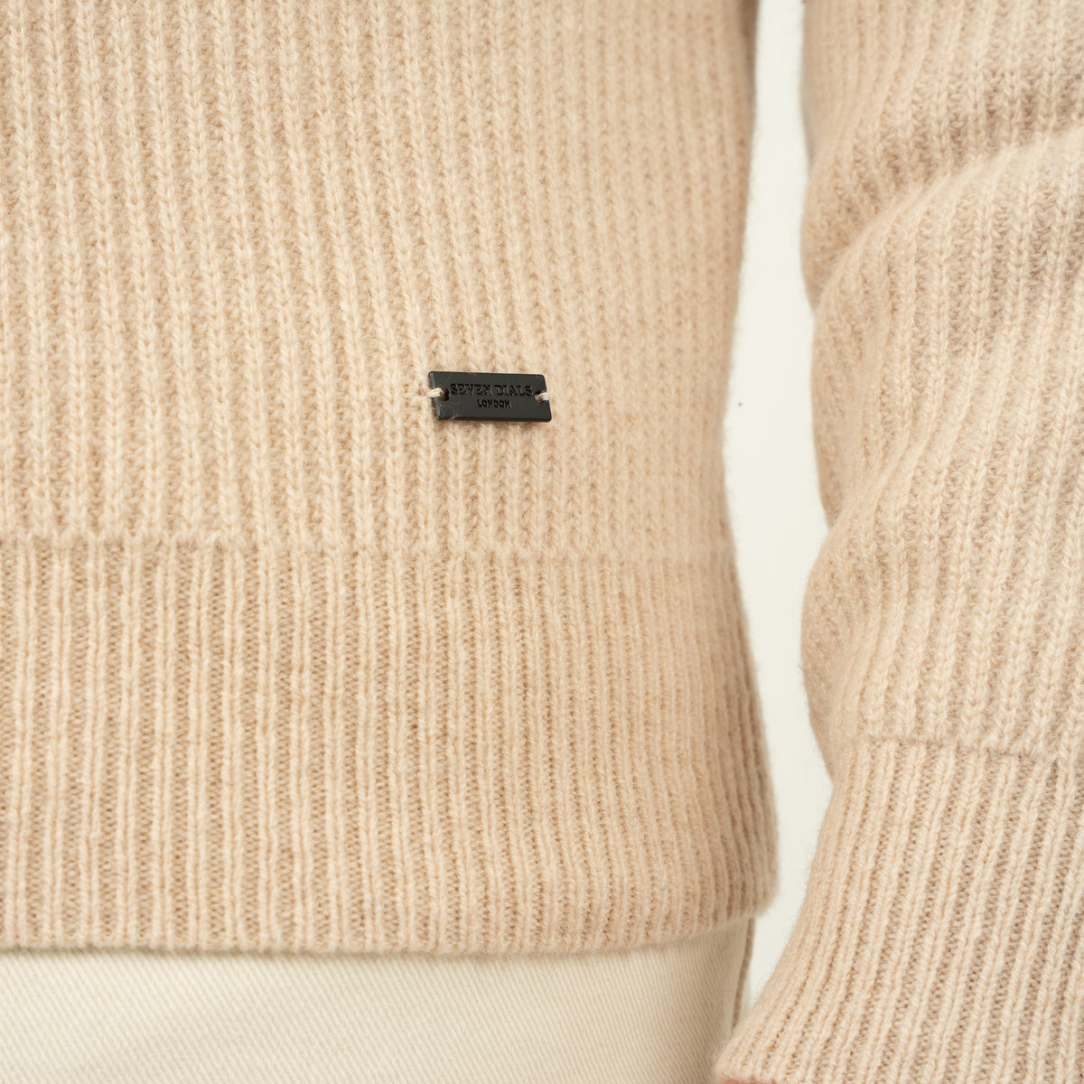 SEVEN DIALS Gebreide Trui met Rits Beige | Saigon