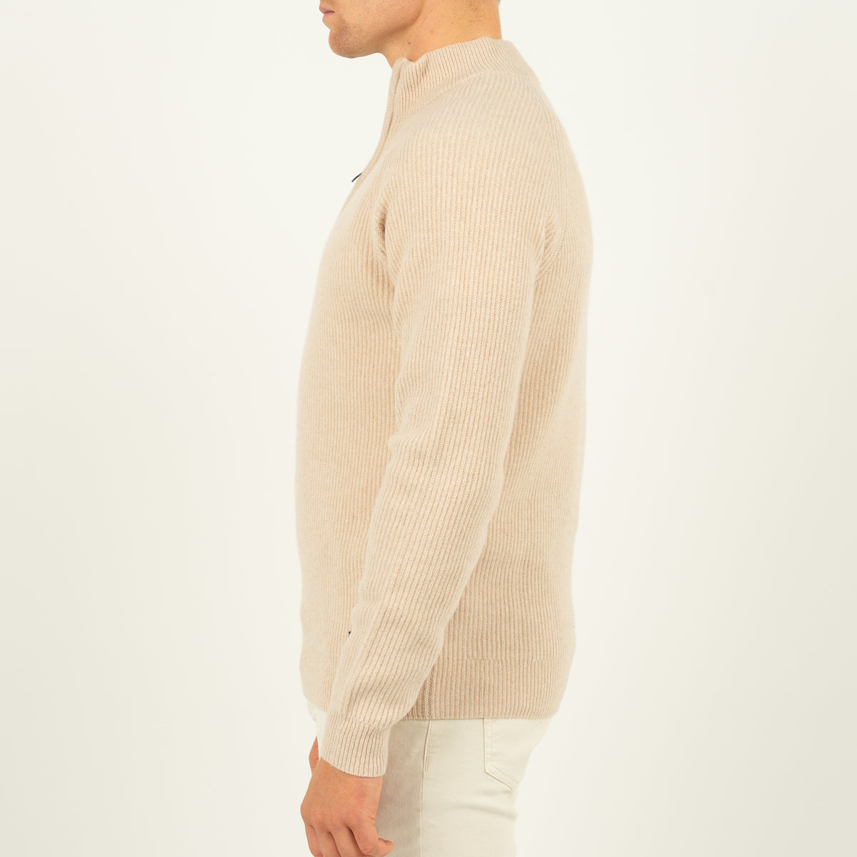 SEVEN DIALS Gebreide Trui met Rits Beige | Saigon