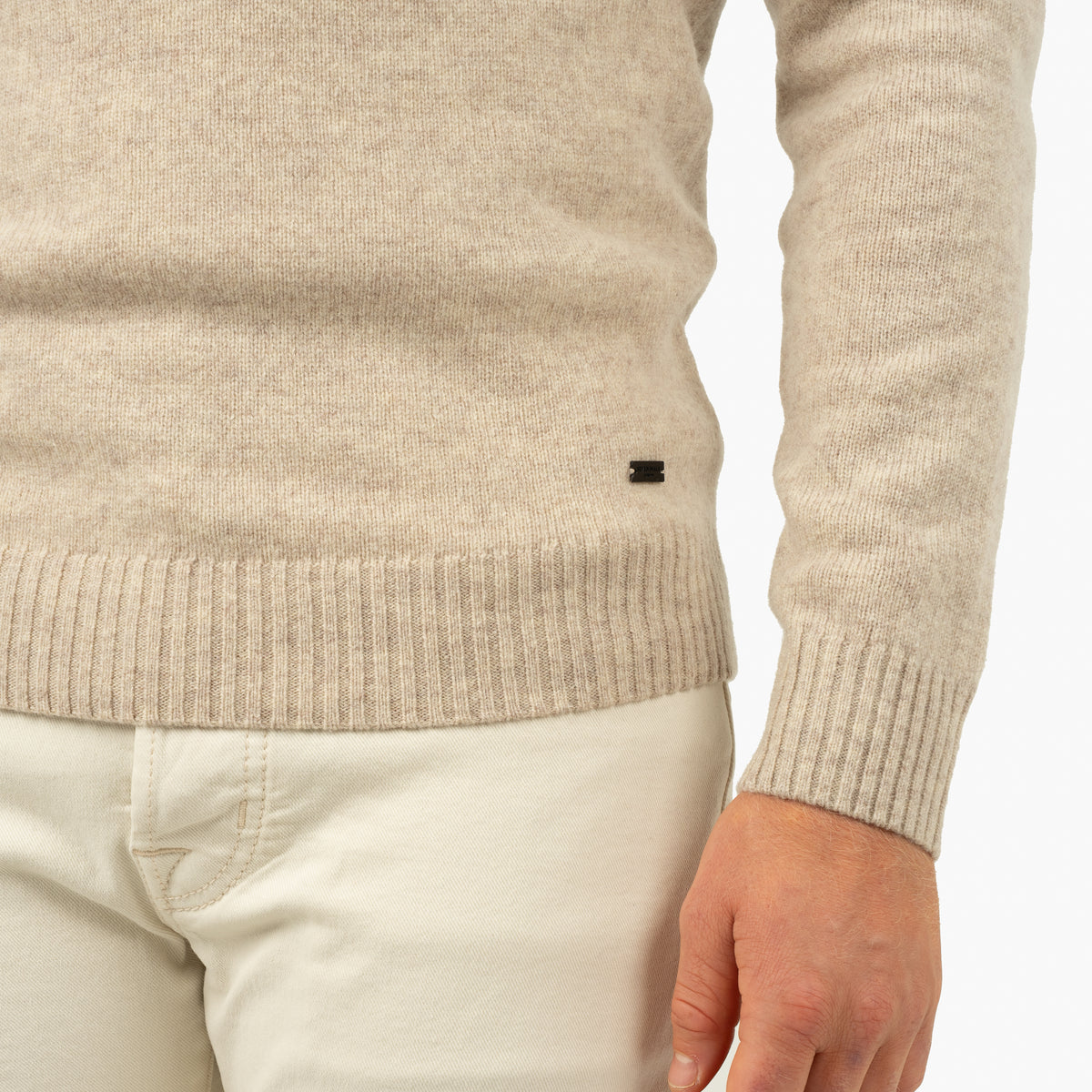 SEVEN DIALS Gebreide Turtleneck Trui Beige | Emsley