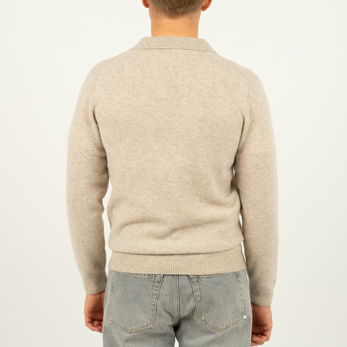 SEVEN DIALS Gebreide Trui Buttonless Polokraag Beige | Dakar
