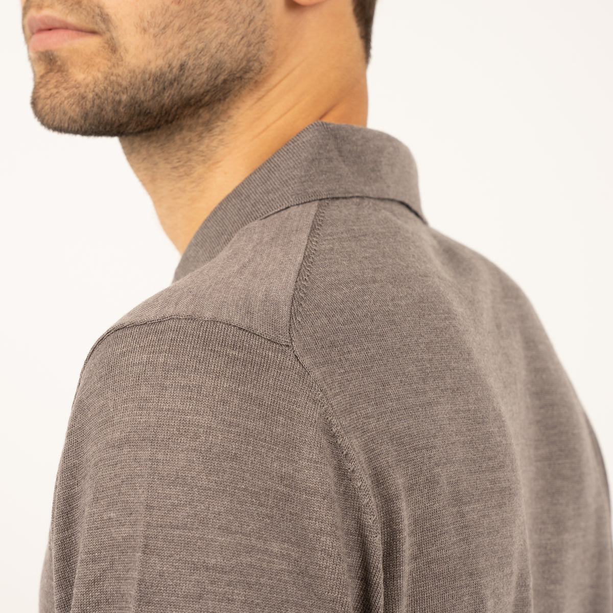 SEVEN DIALS Gebreide Buttonless Polotrui Taupe | Wyot