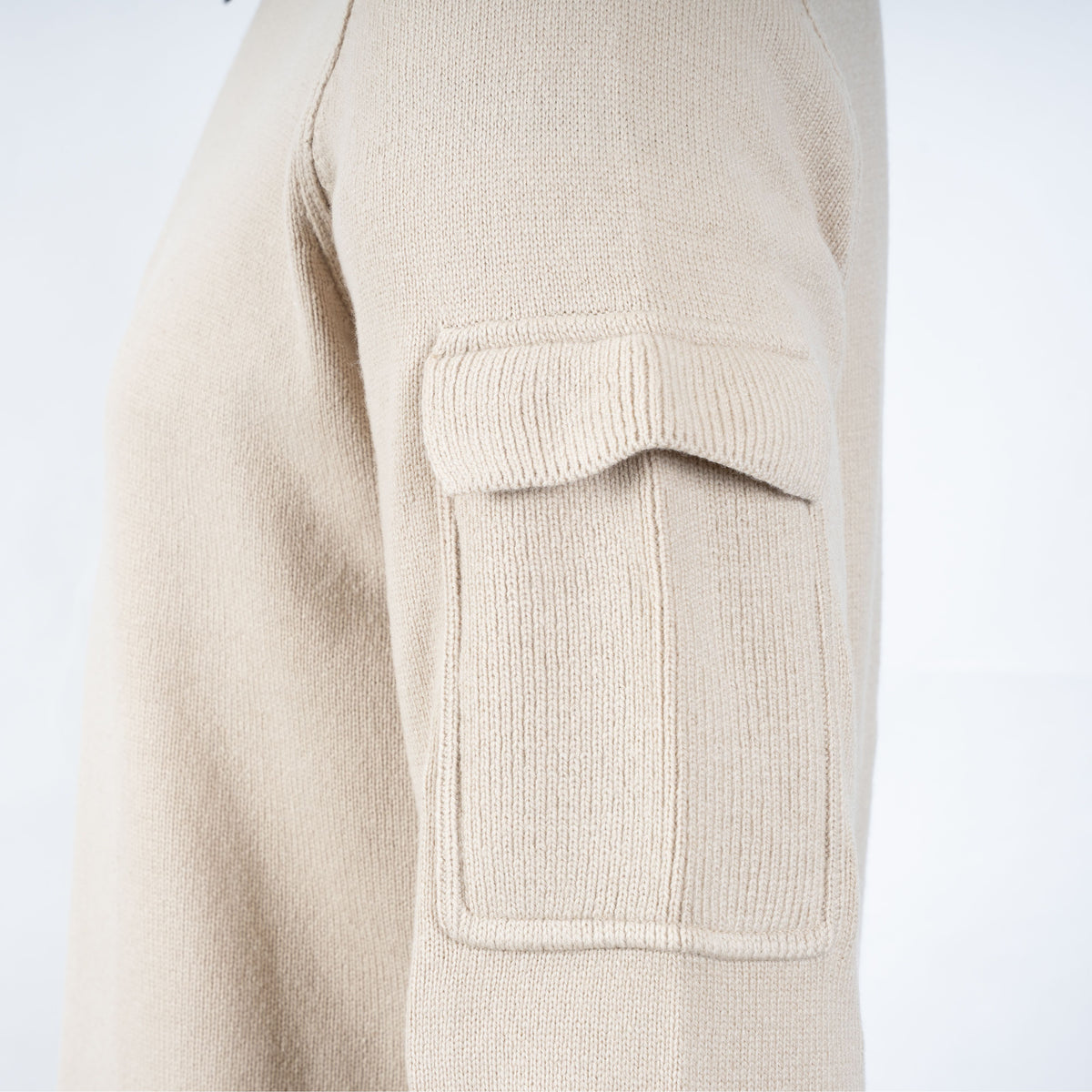 Genti Gebreide Trui met Rits Beige | RWS Wool