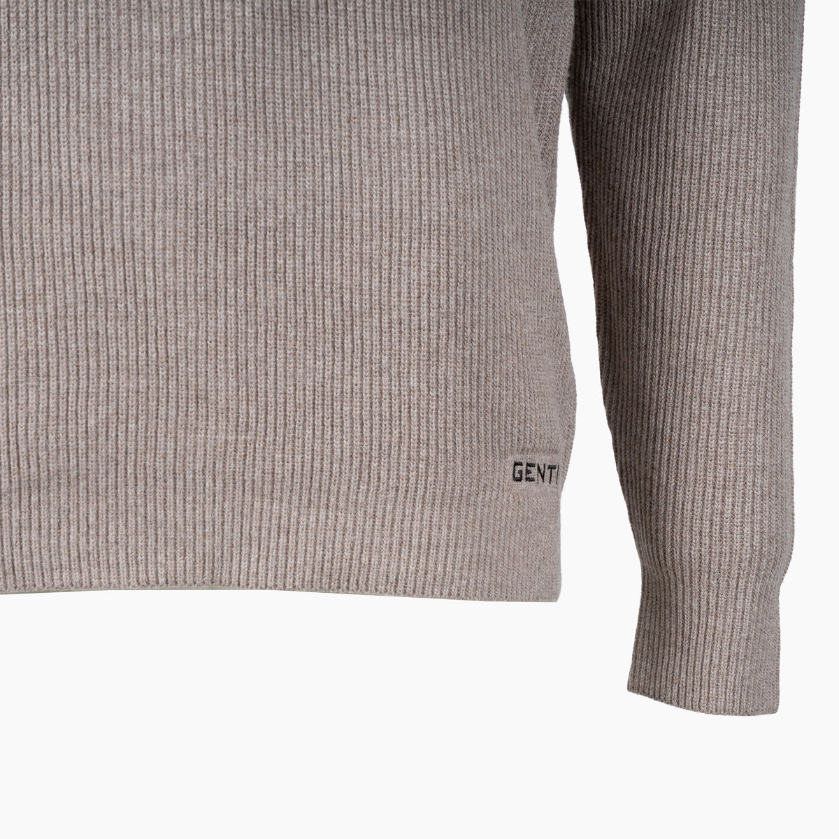 Genti Gebreide Trui met Knopenlijst Beige | Cotton