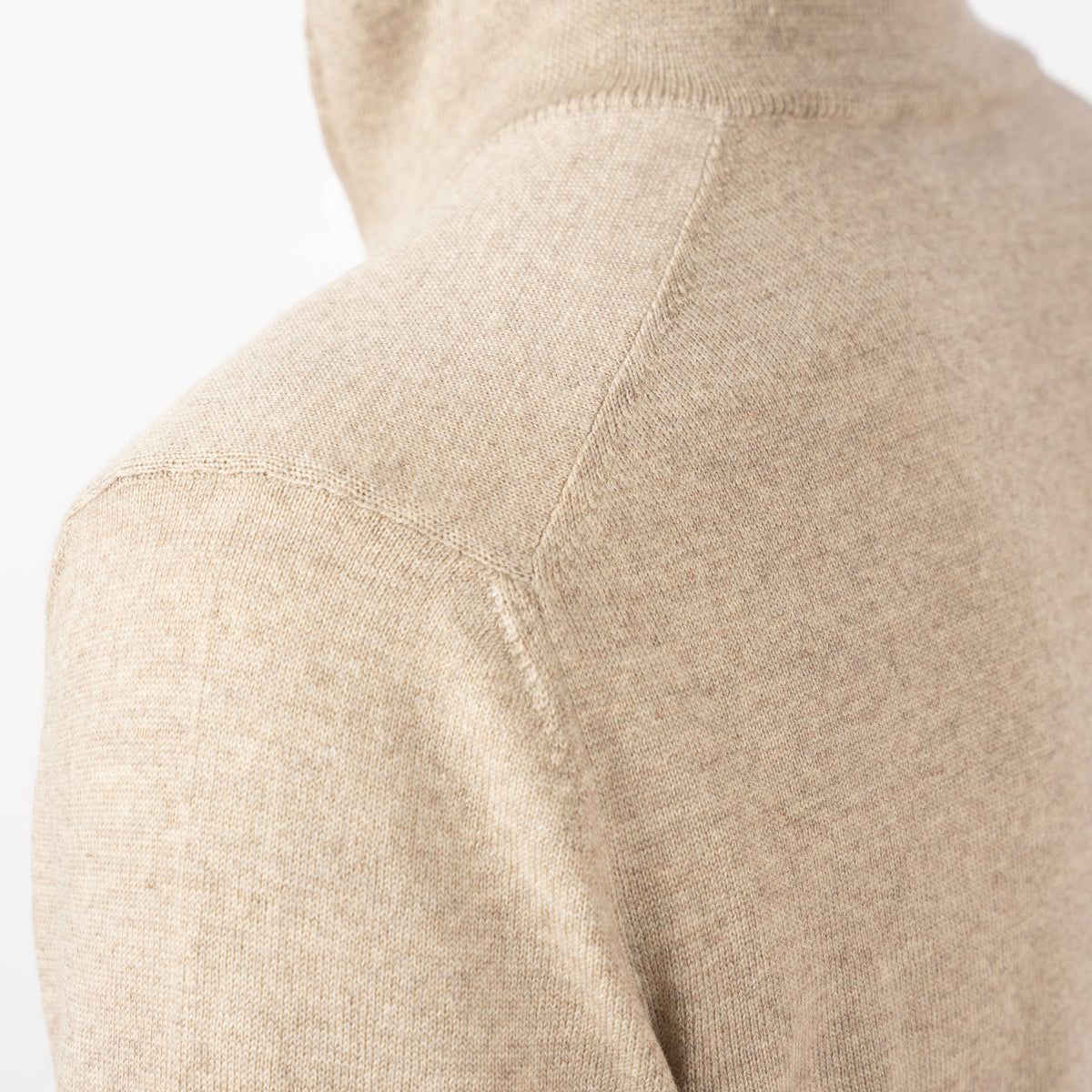Gran Sasso Gebreide Trui met Rits Beige | Extrafine Merino