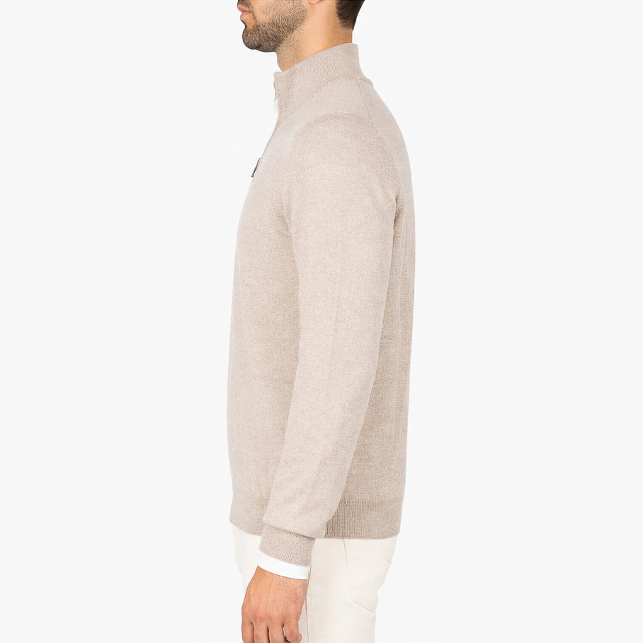 Gran Sasso Gebreide Trui met Rits Beige | Extrafine Merino