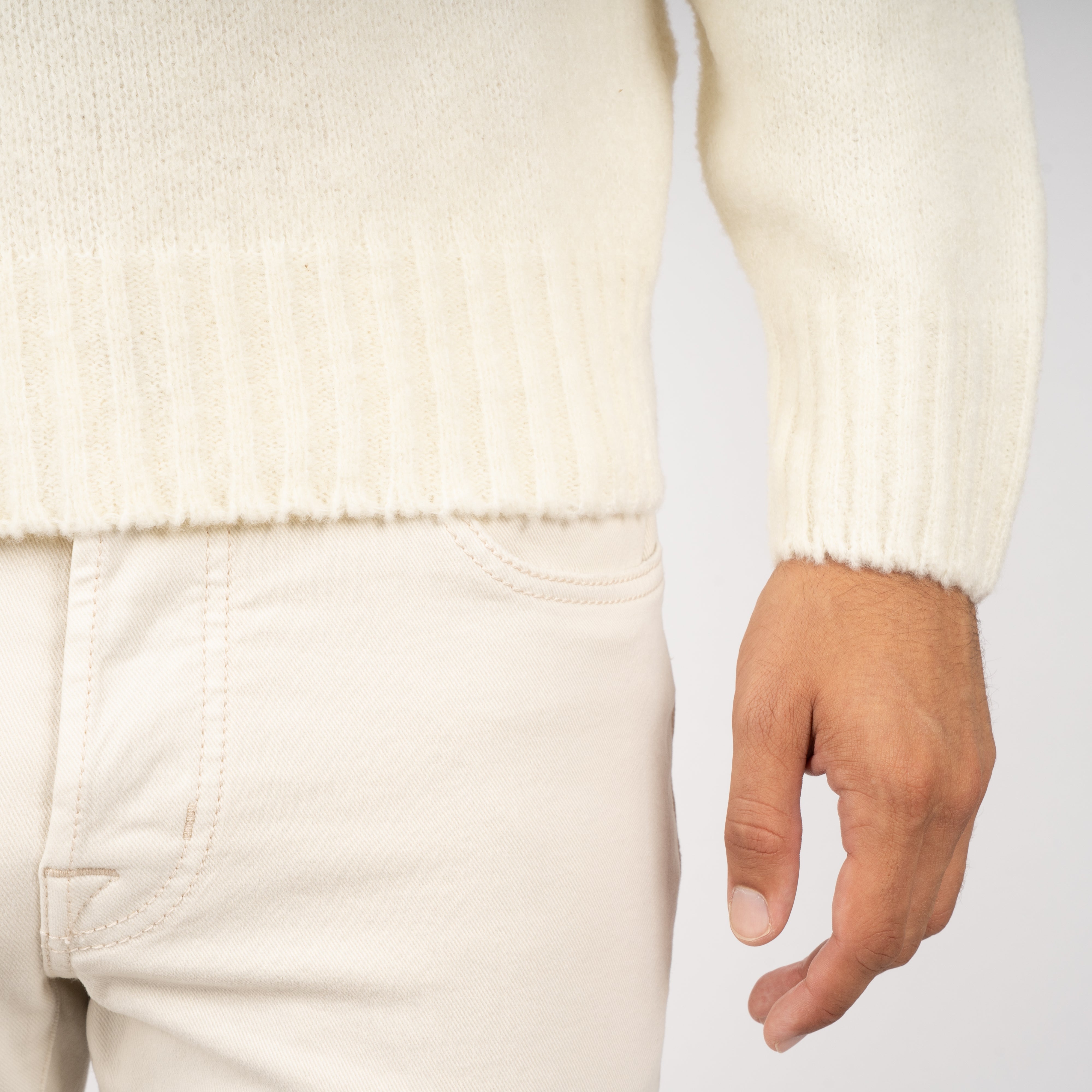 Gran Sasso Gebreide Turtleneck Trui Crème