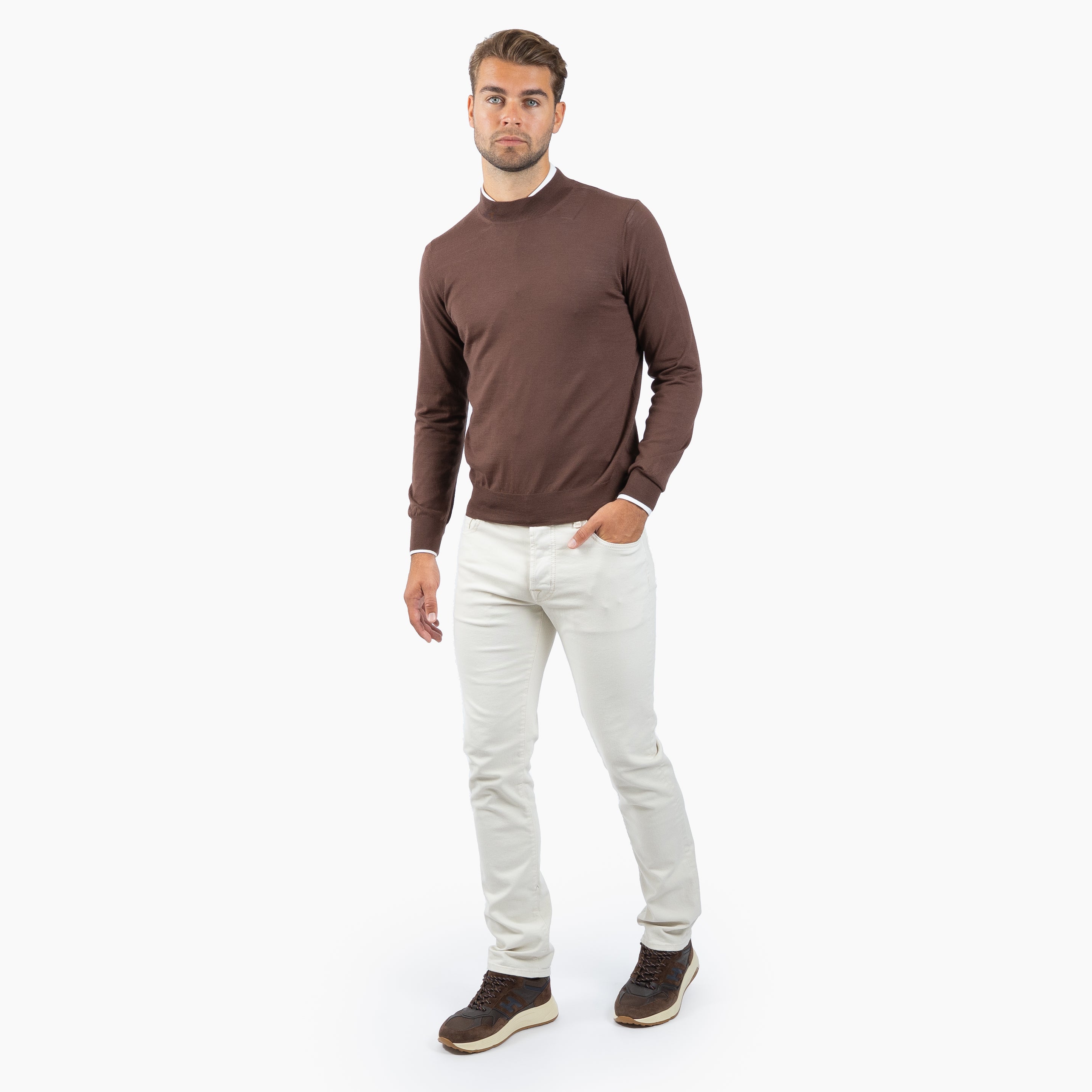 Gran Sasso Gebreide Turtleneck Trui Camel | Extrafine Merino