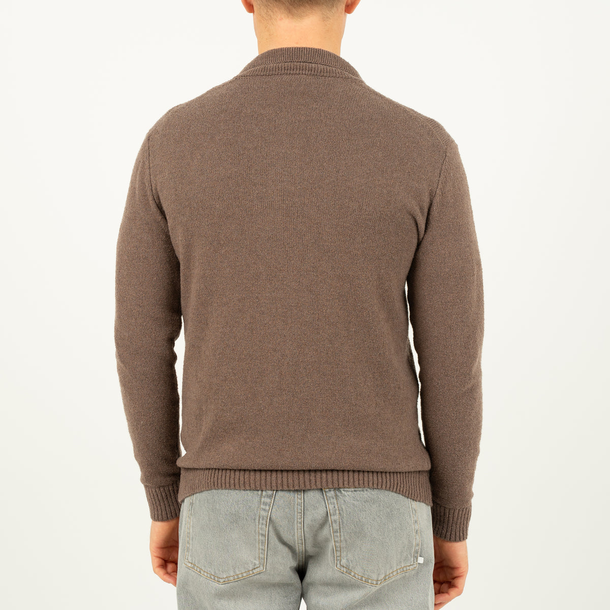 SEVEN DIALS Gebreide Polo met Lange Mouw Taupe | Ismir