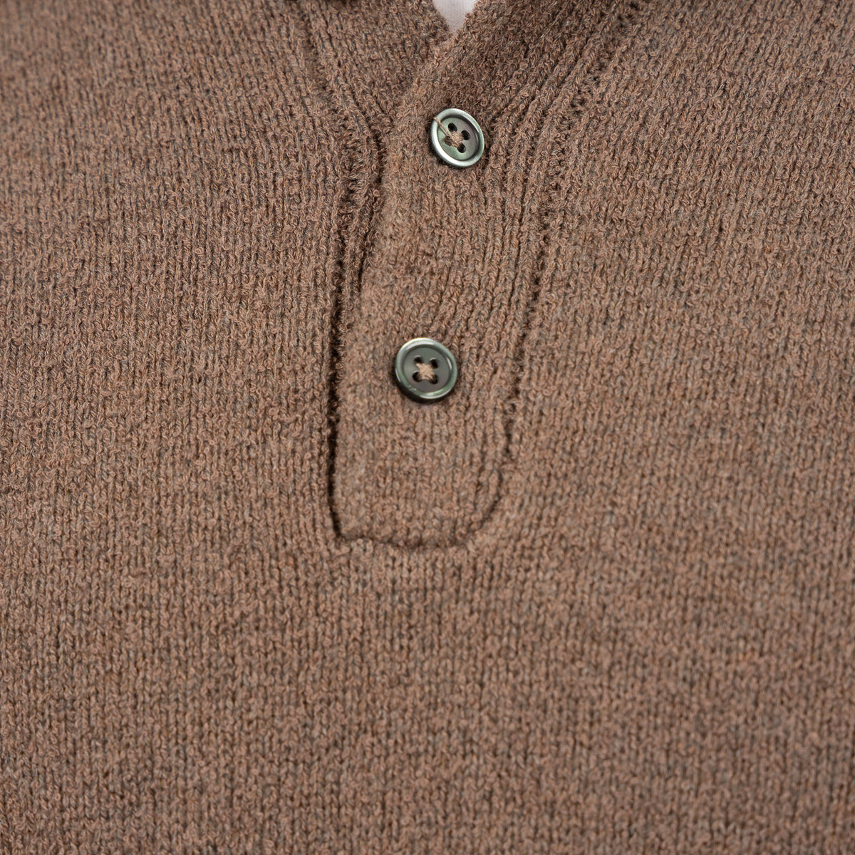 SEVEN DIALS Gebreide Polo met Lange Mouw Taupe | Ismir