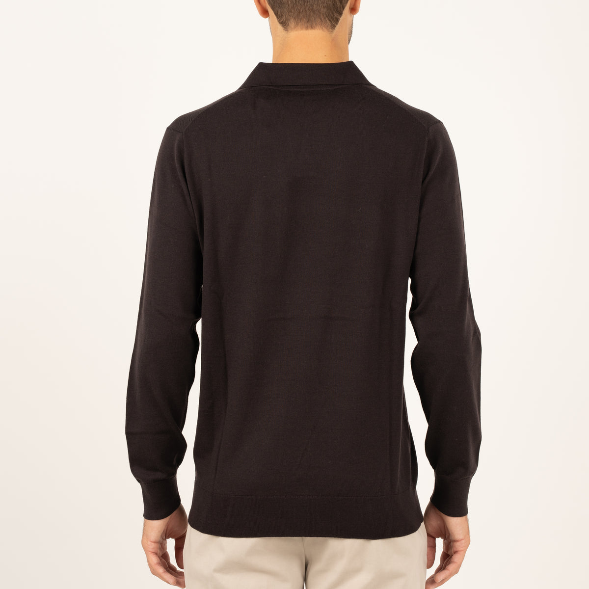 SEVEN DIALS Gebreide Buttonless Polotrui Bruin | Wyot