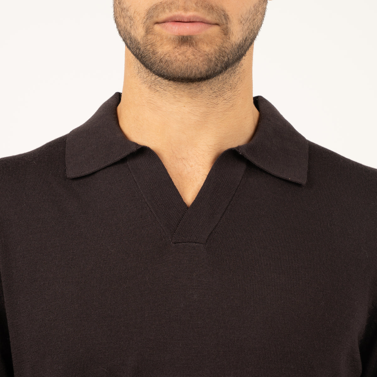 SEVEN DIALS Gebreide Buttonless Polotrui Bruin | Wyot