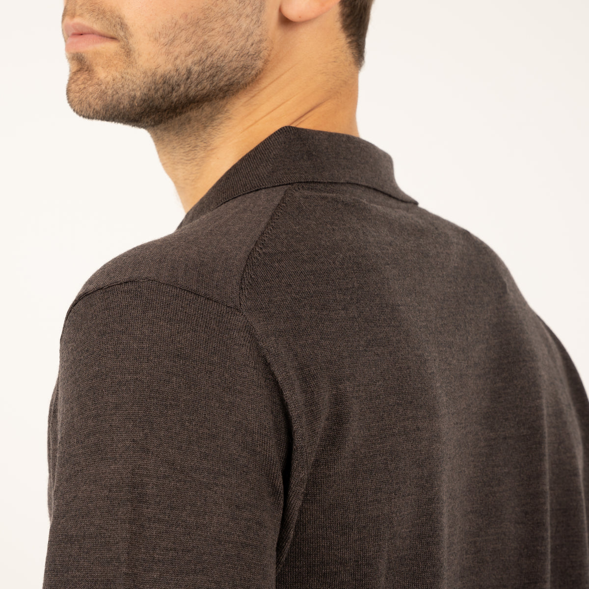 SEVEN DIALS Gebreide Buttonless Polotrui Bruin | Wyot