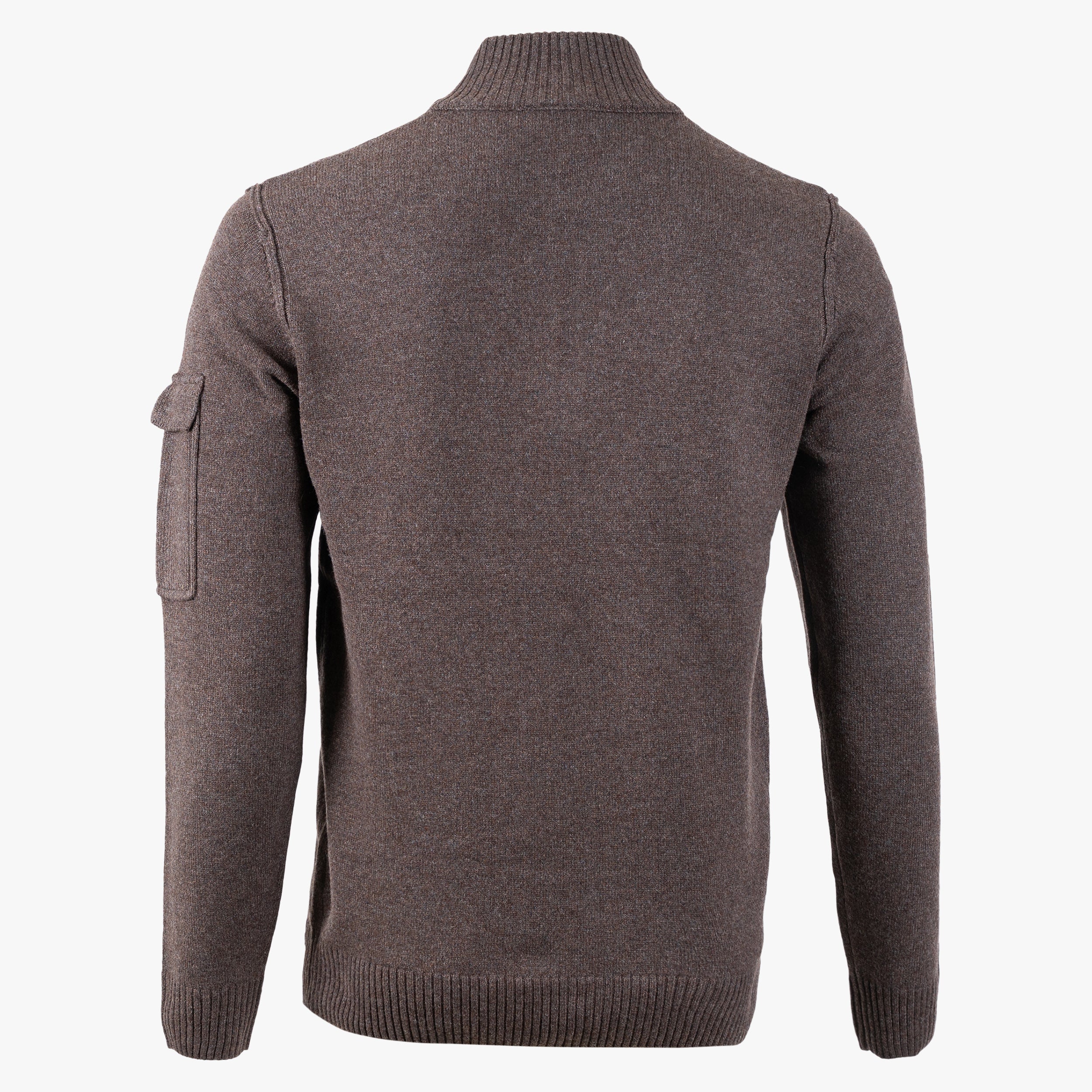 Genti Gebreide Trui met Rits Bruin | RWS Wool