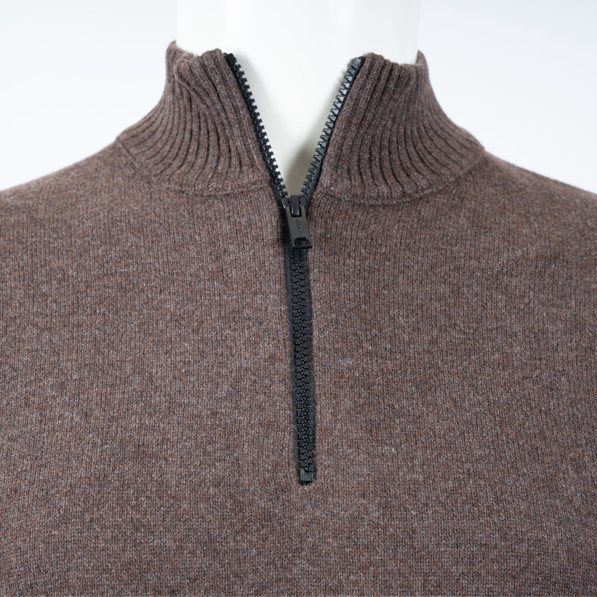 Genti Gebreide Trui met Rits Bruin | RWS Wool