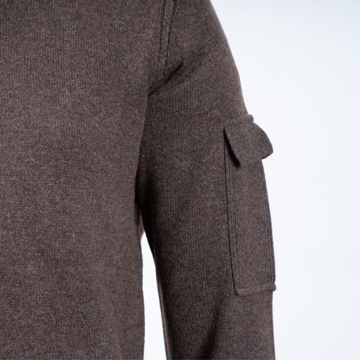 Genti Gebreide Trui met Rits Bruin | RWS Wool