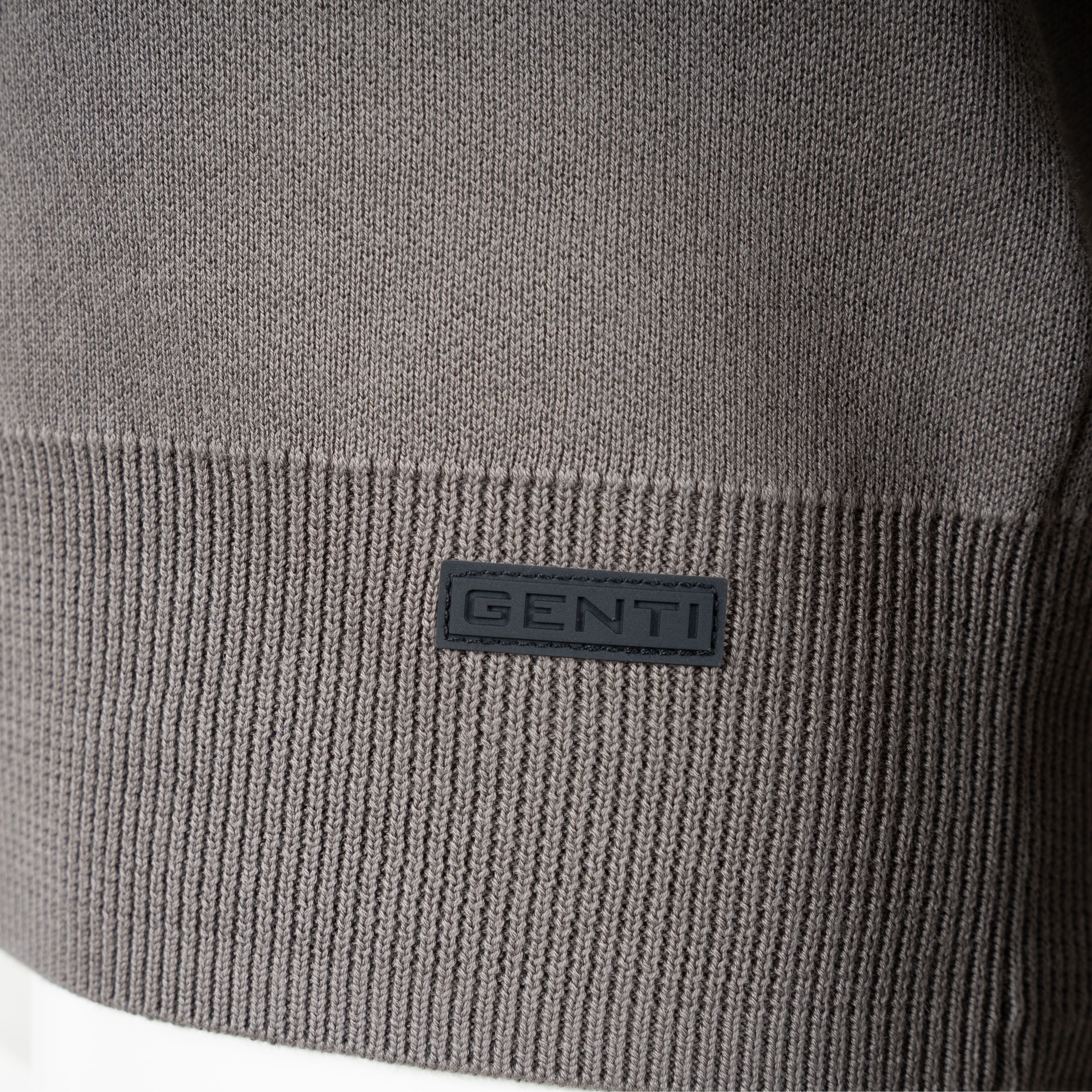 Genti Gebreide Trui met Rits Bruin | Cotton & Nylon