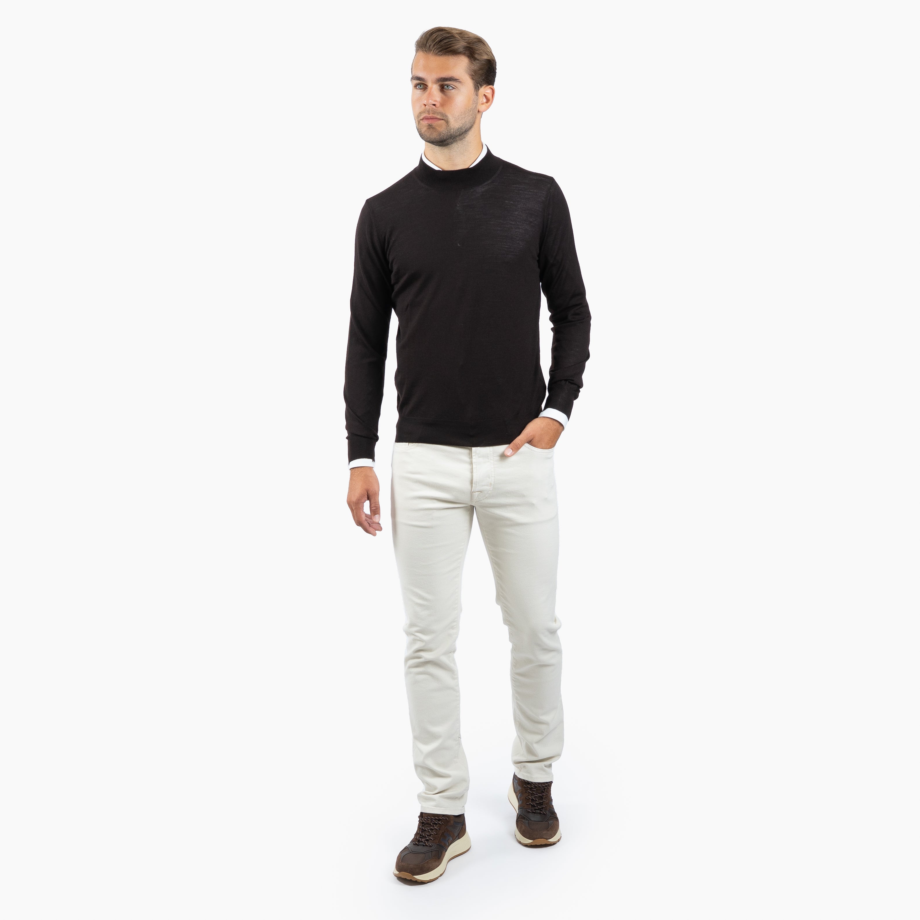 Gran Sasso Gebreide Turtleneck Trui Bruin | Extrafine Merino