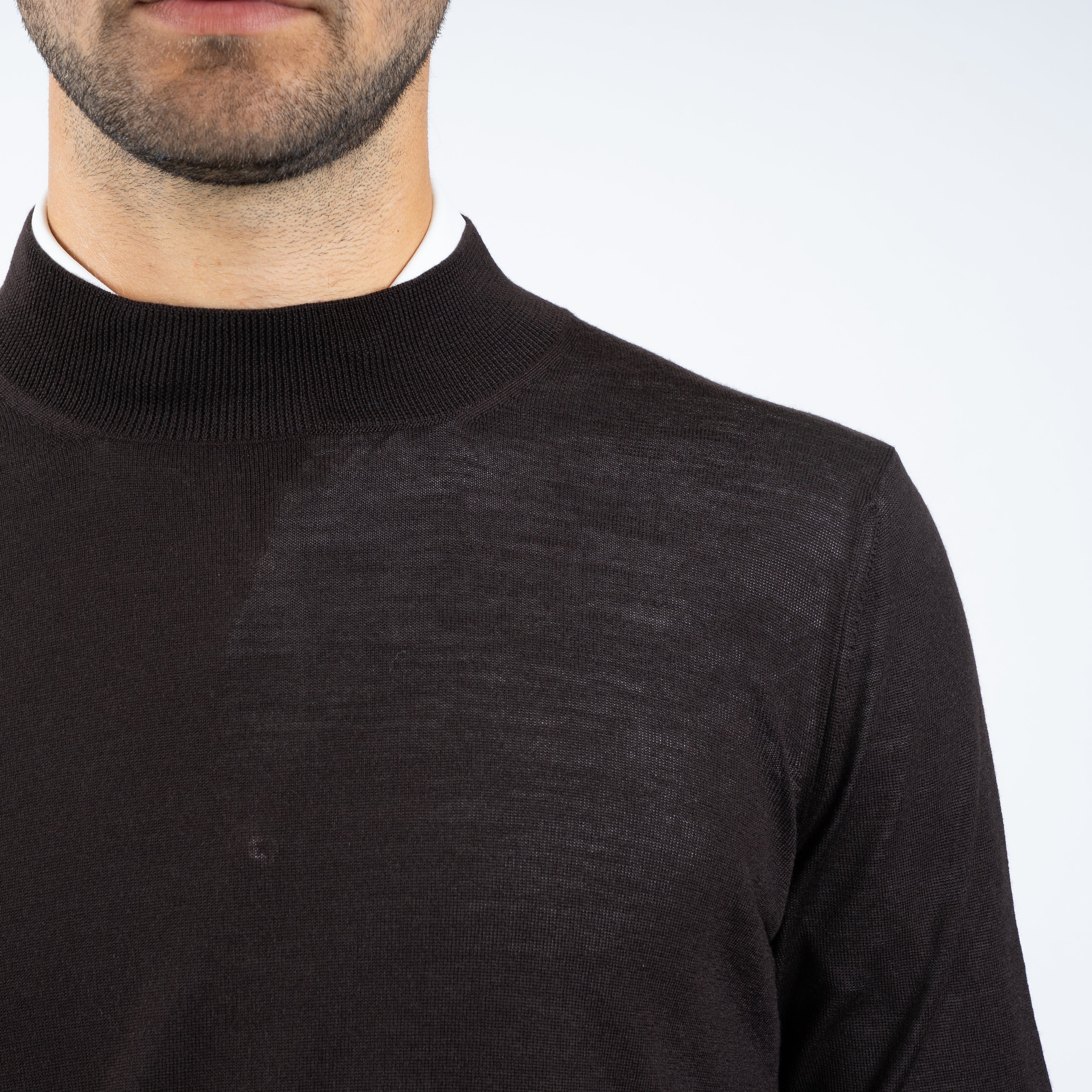 Gran Sasso Gebreide Turtleneck Trui Bruin | Extrafine Merino