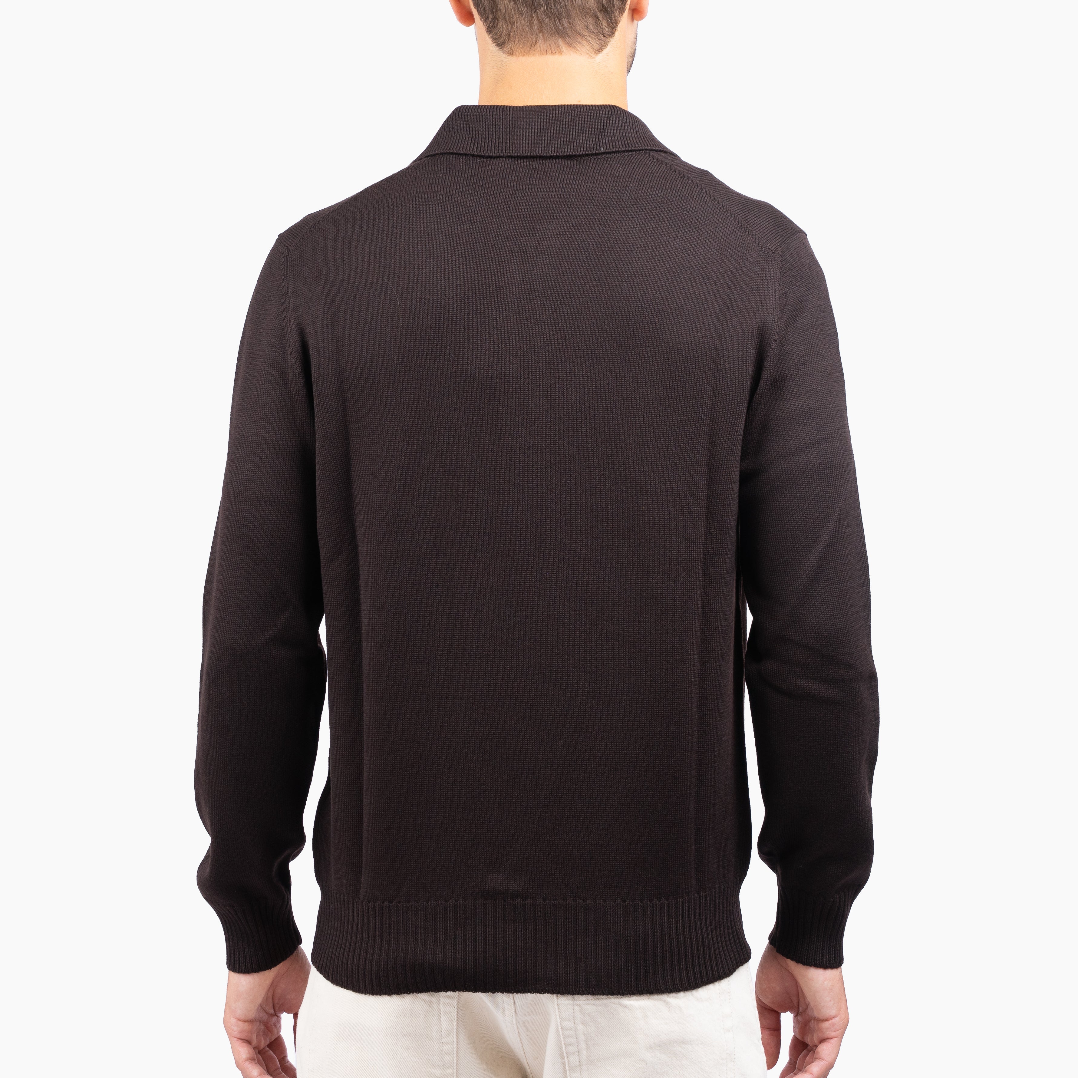 Gran Sasso Gebreide Trui met Rits Bruin | Extrafine Merino