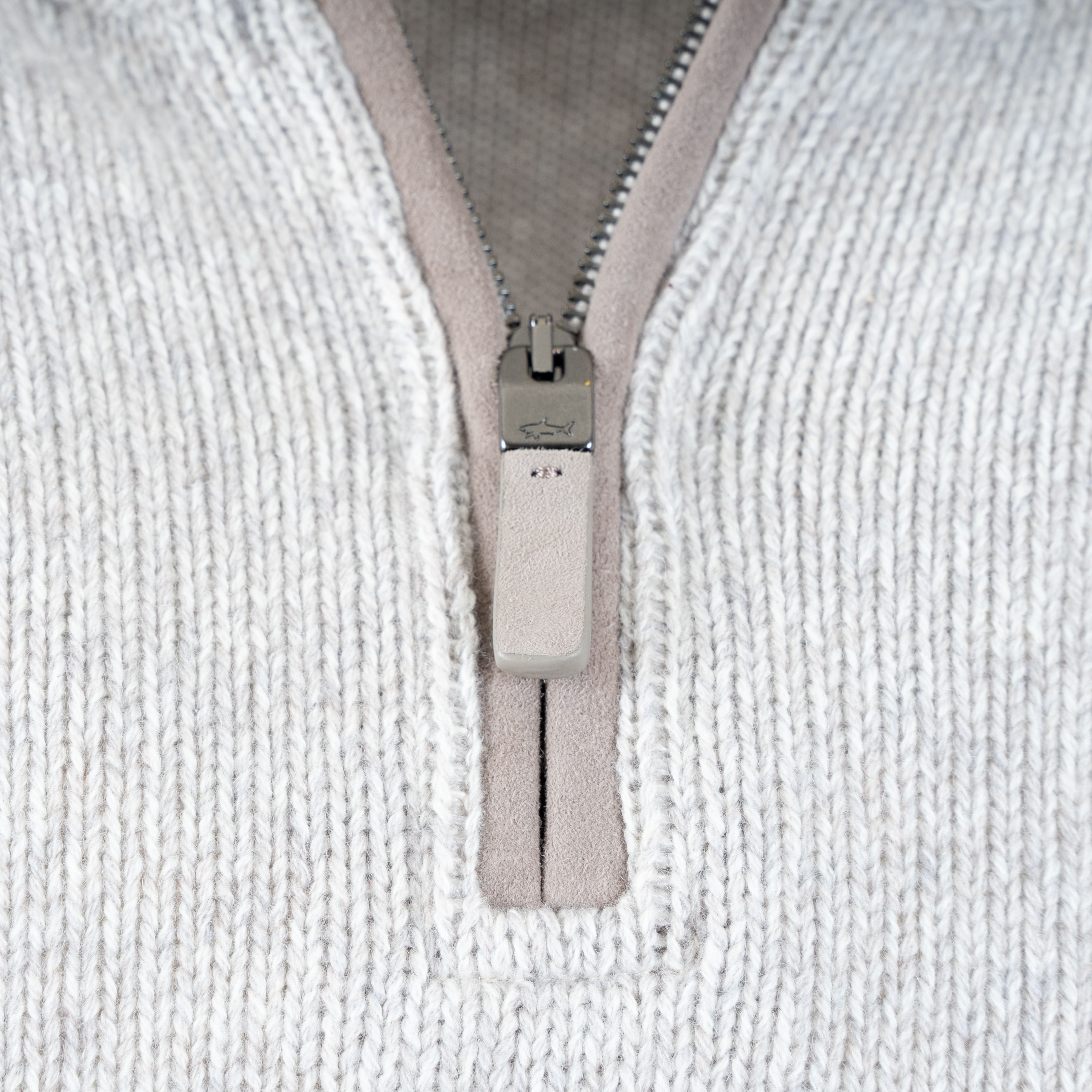 Paul & Shark Gebreide Trui met Rits Beige | Wool & Cashmere