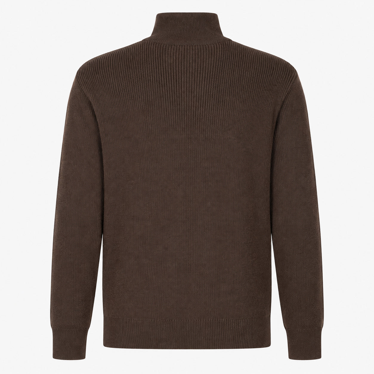 Paul & Shark Gebreide Trui met Rits Bruin | Shark Tag Tech Wool