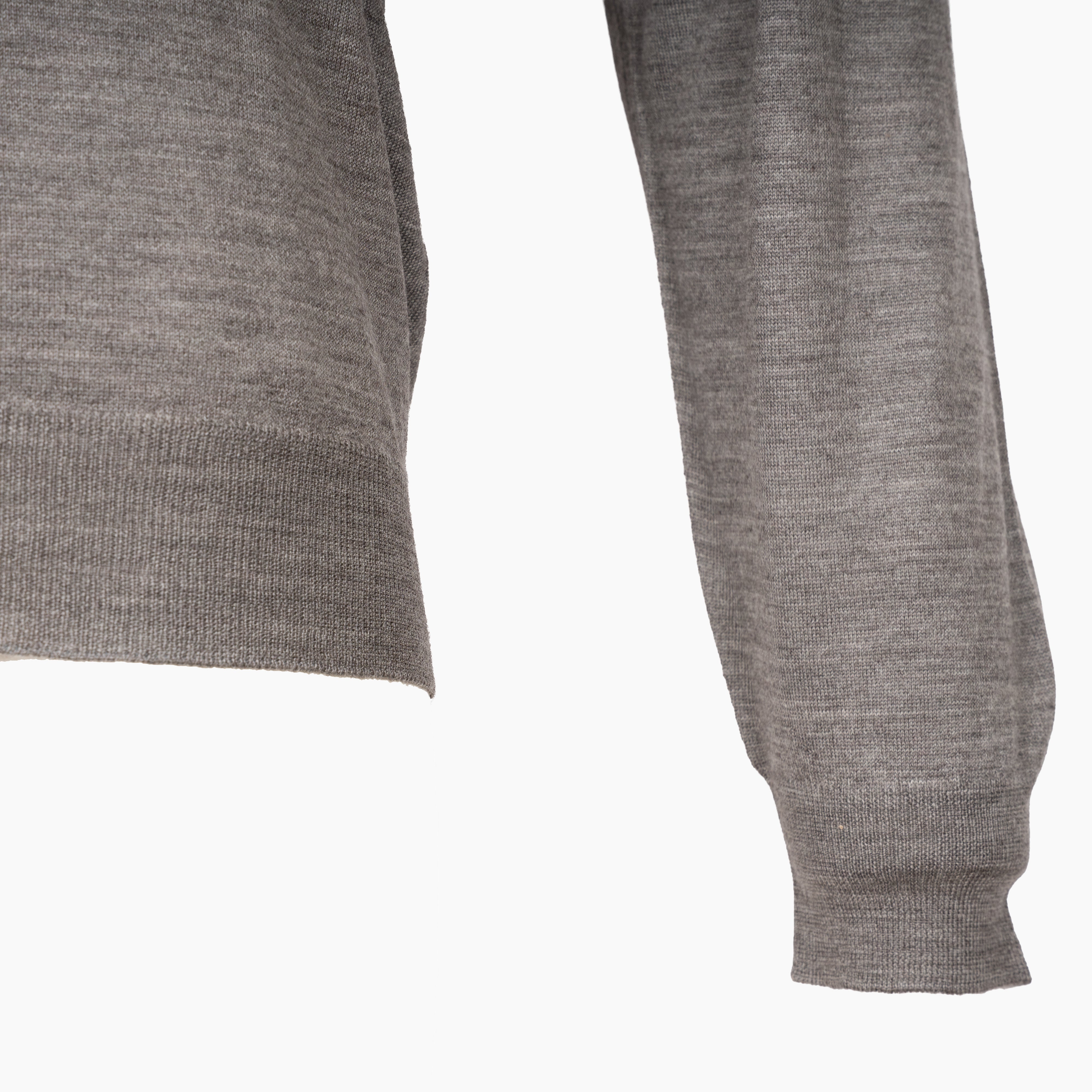 Fedeli Gebreide Trui met Rits Grijs | Favonio Superfine Wool 140