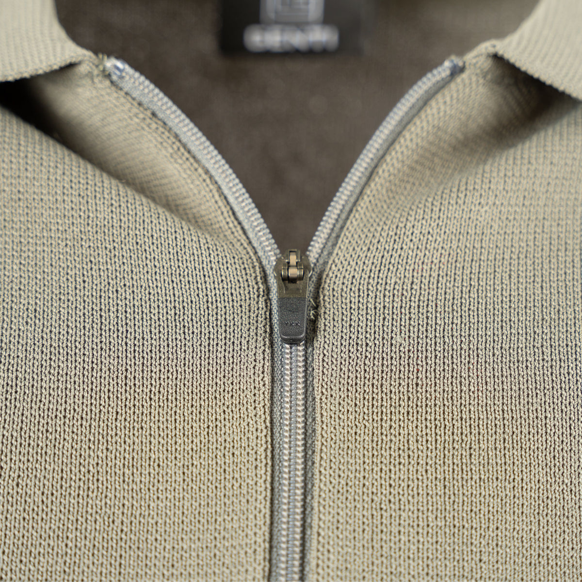 Genti Polo Lange Mouw met Rits Lichtgroen | Cool Dry